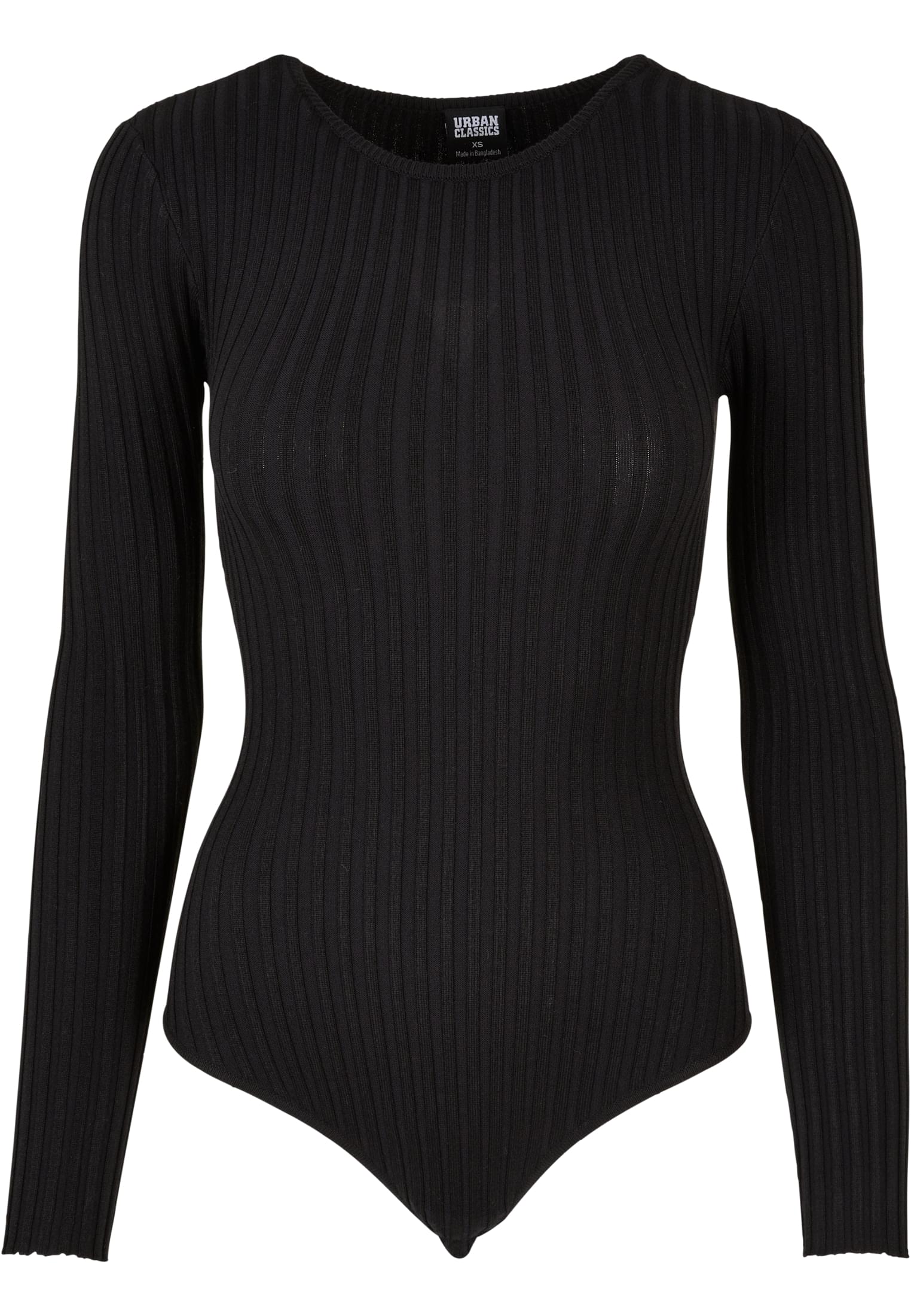 Ladies Rib Knit Longsleeve Body | black