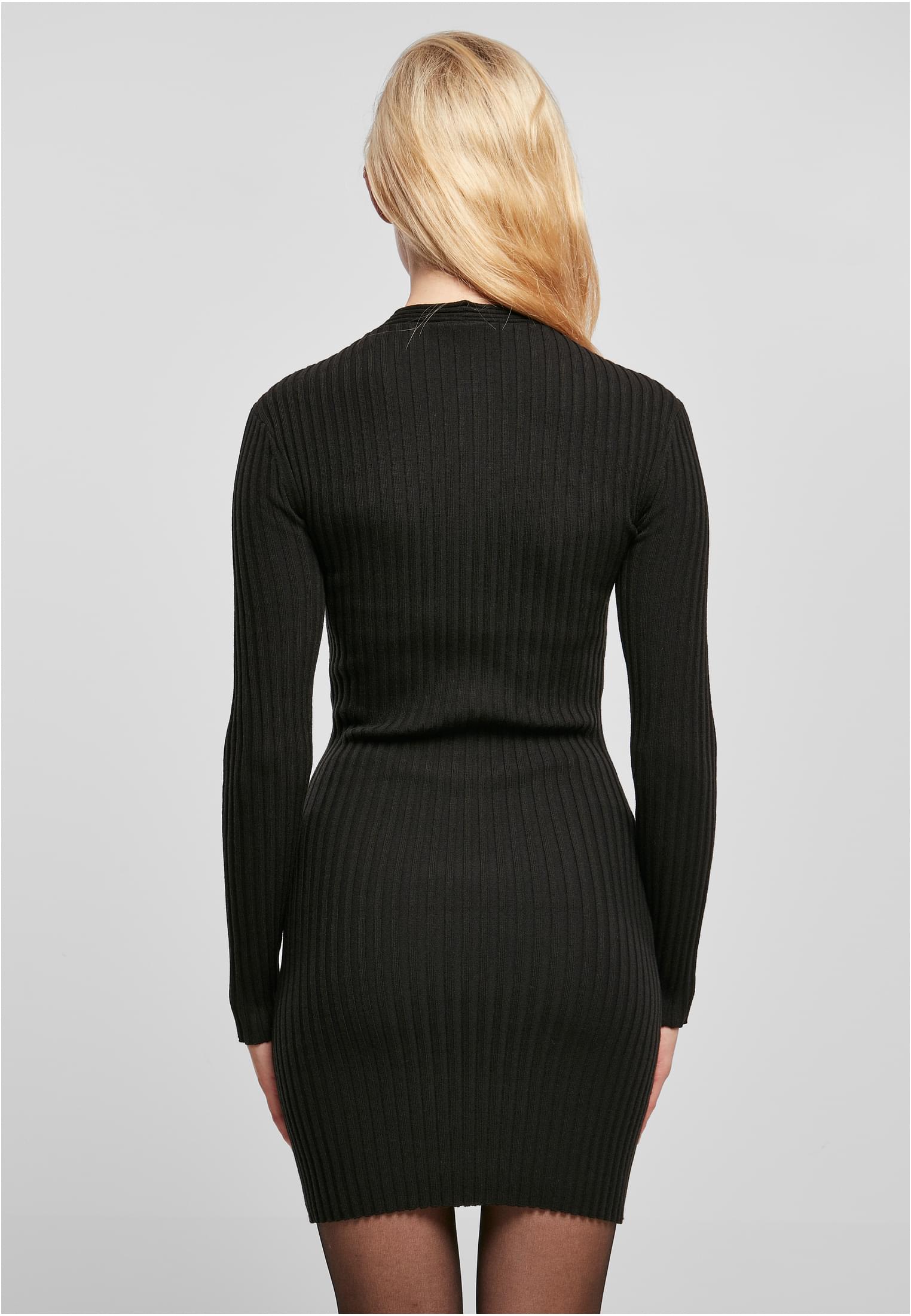 Ladies Crossed Rib Knit Dress | black