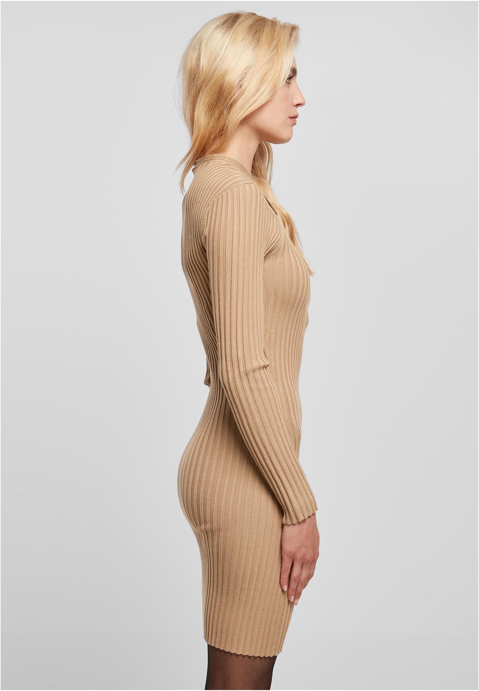 Ladies Crossed Rib Knit Dress | unionbeige