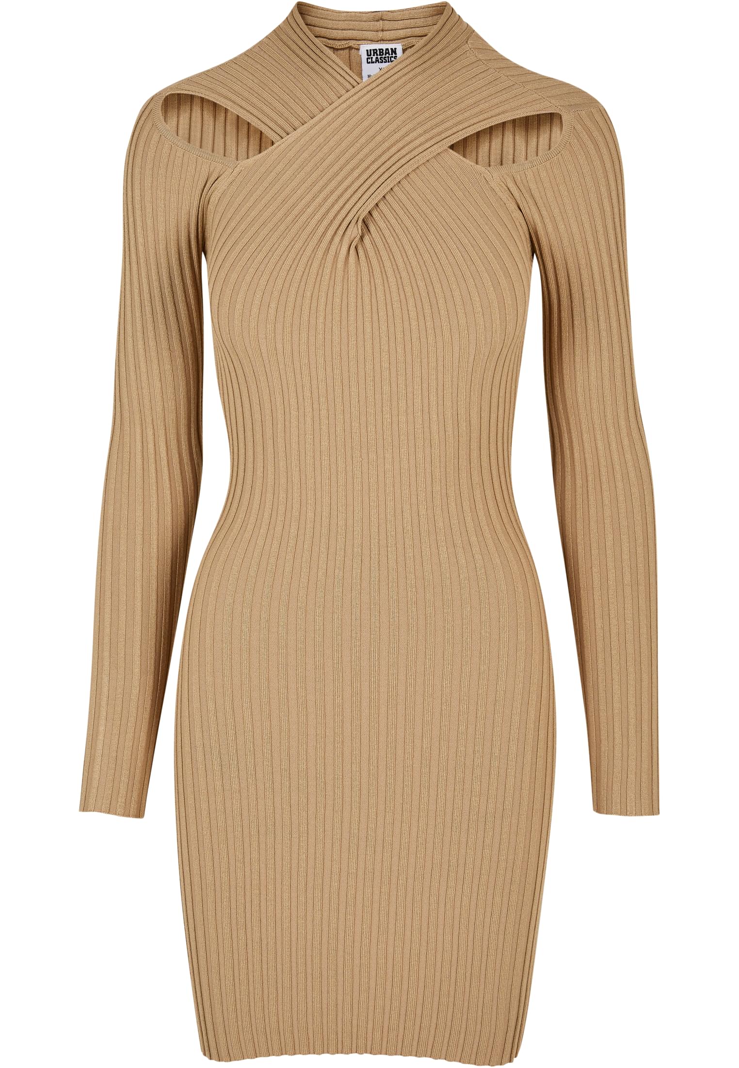 Ladies Crossed Rib Knit Dress | unionbeige