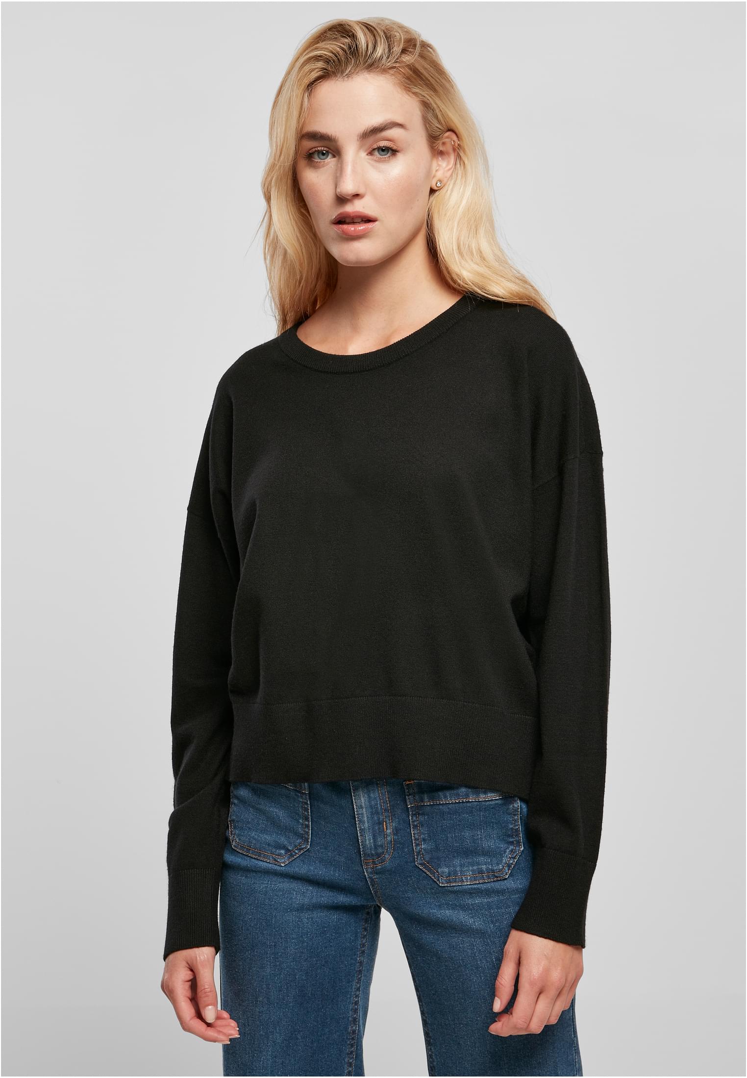 Ladies Eco Viscose Oversized Basic Sweater | black