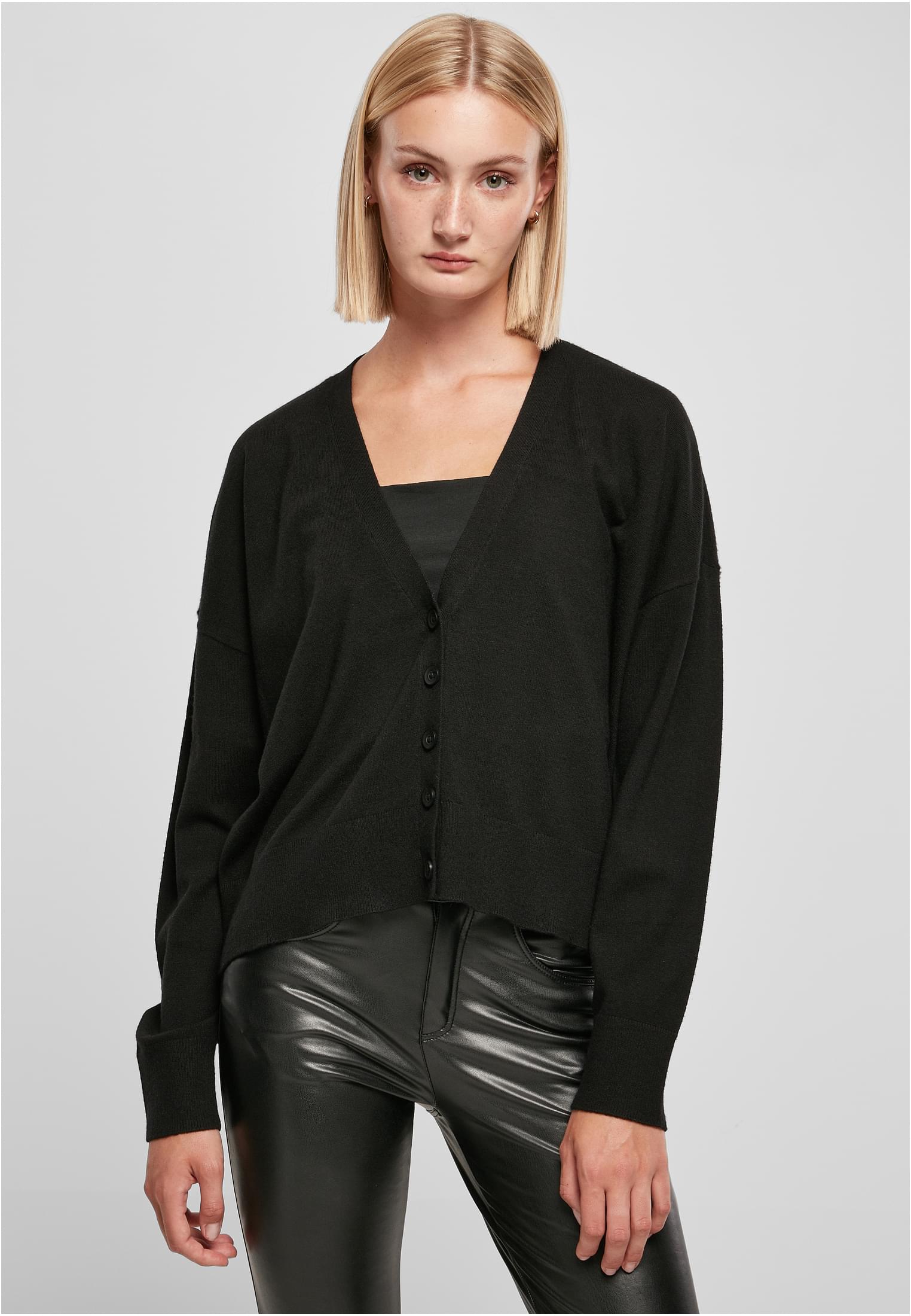 Ladies Eco Viscose Oversized Cardigan | black