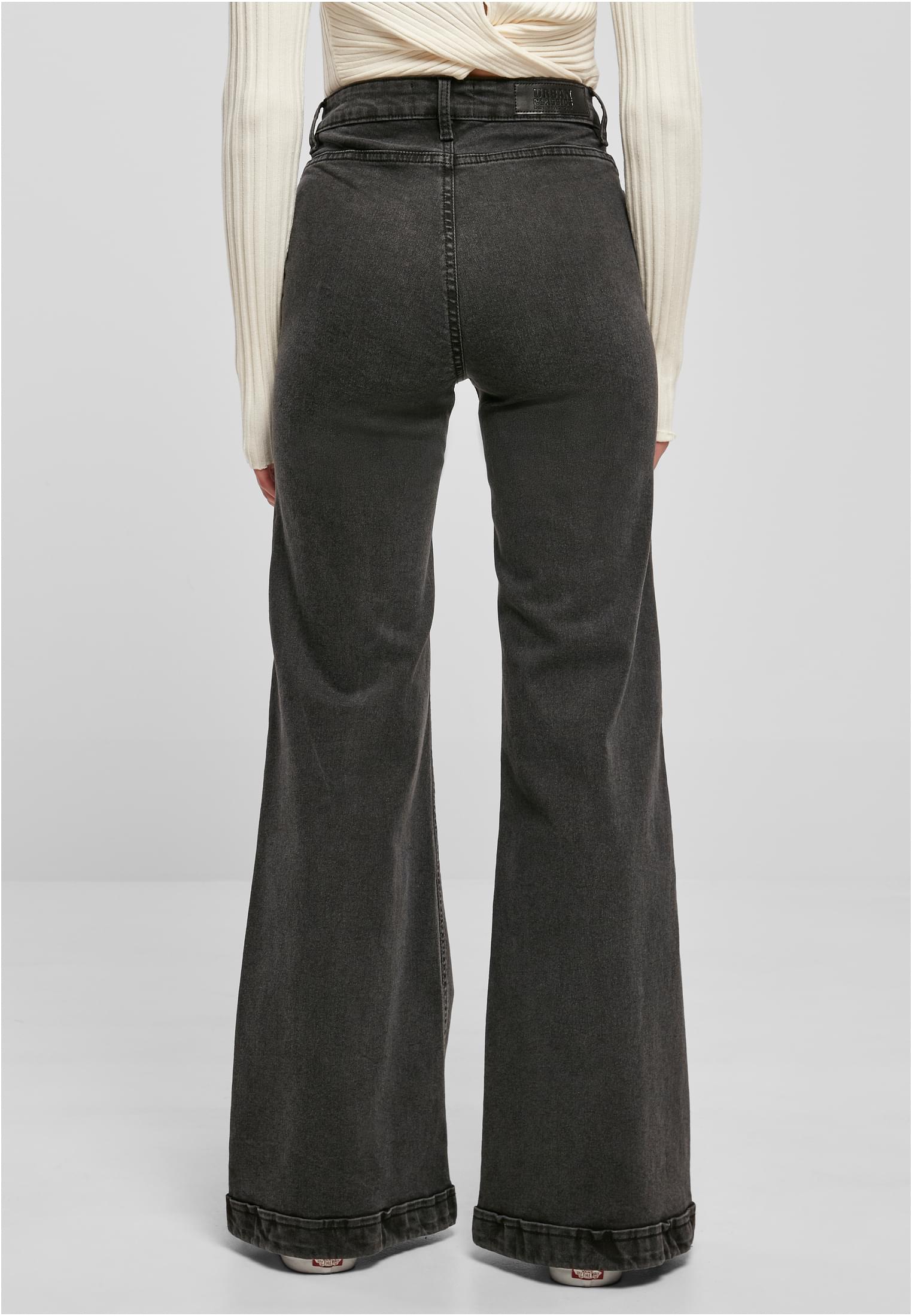 Ladies Vintage Flared Denim Pants | black washed