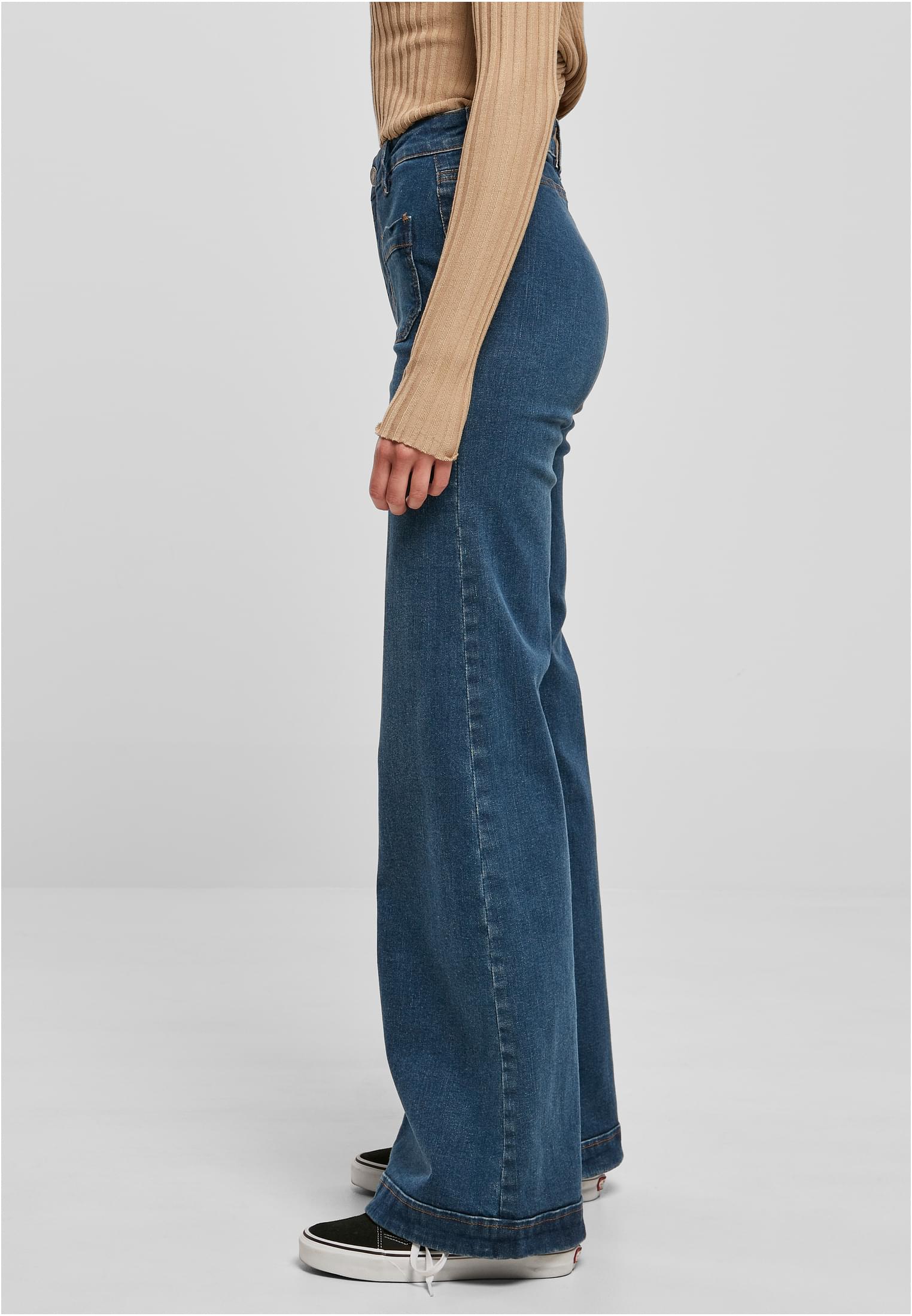 Ladies Vintage Flared Denim Pants | deepblue washed