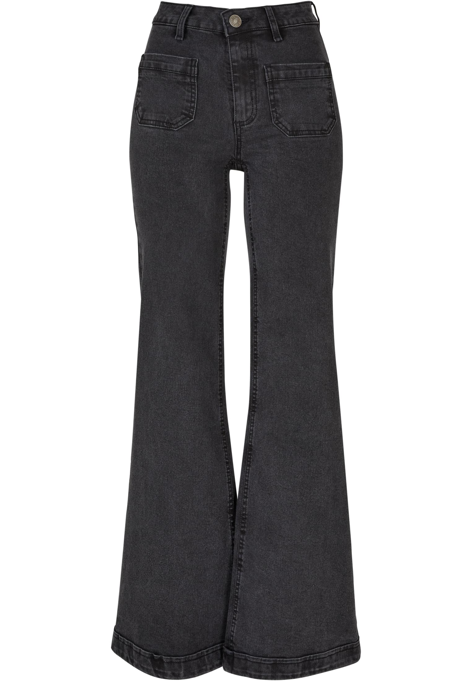 Ladies Vintage Flared Denim Pants | black washed