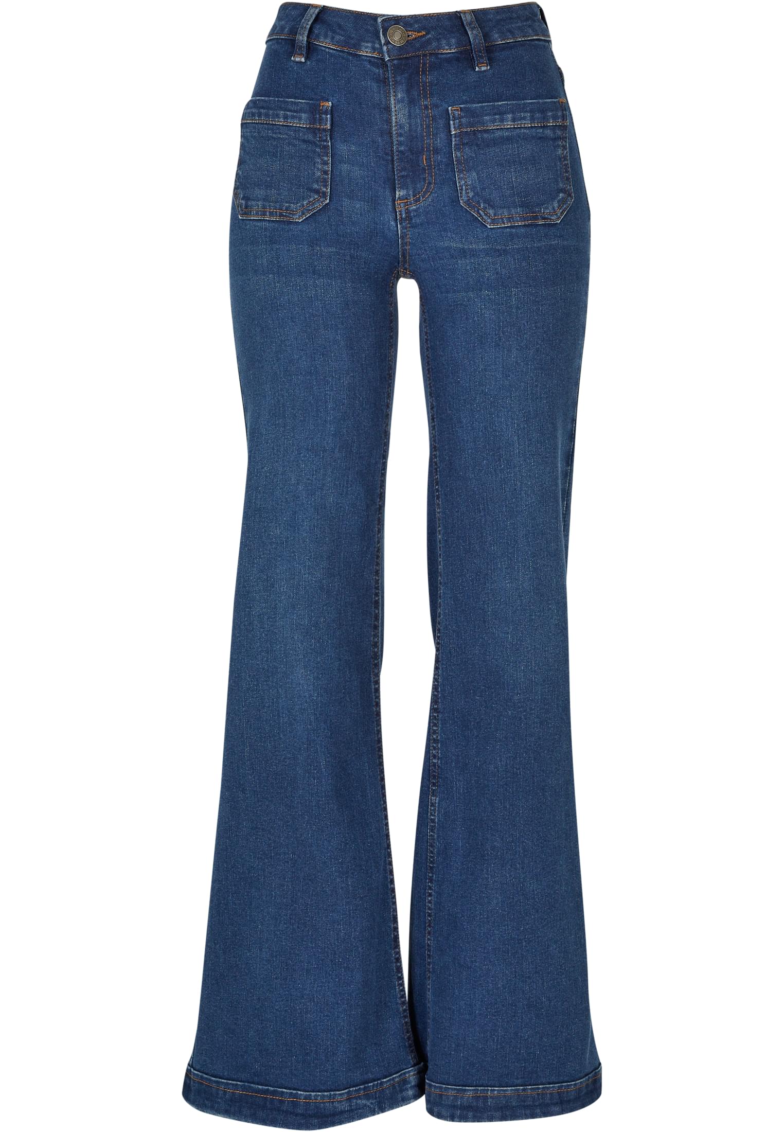 Ladies Vintage Flared Denim Pants | deepblue washed