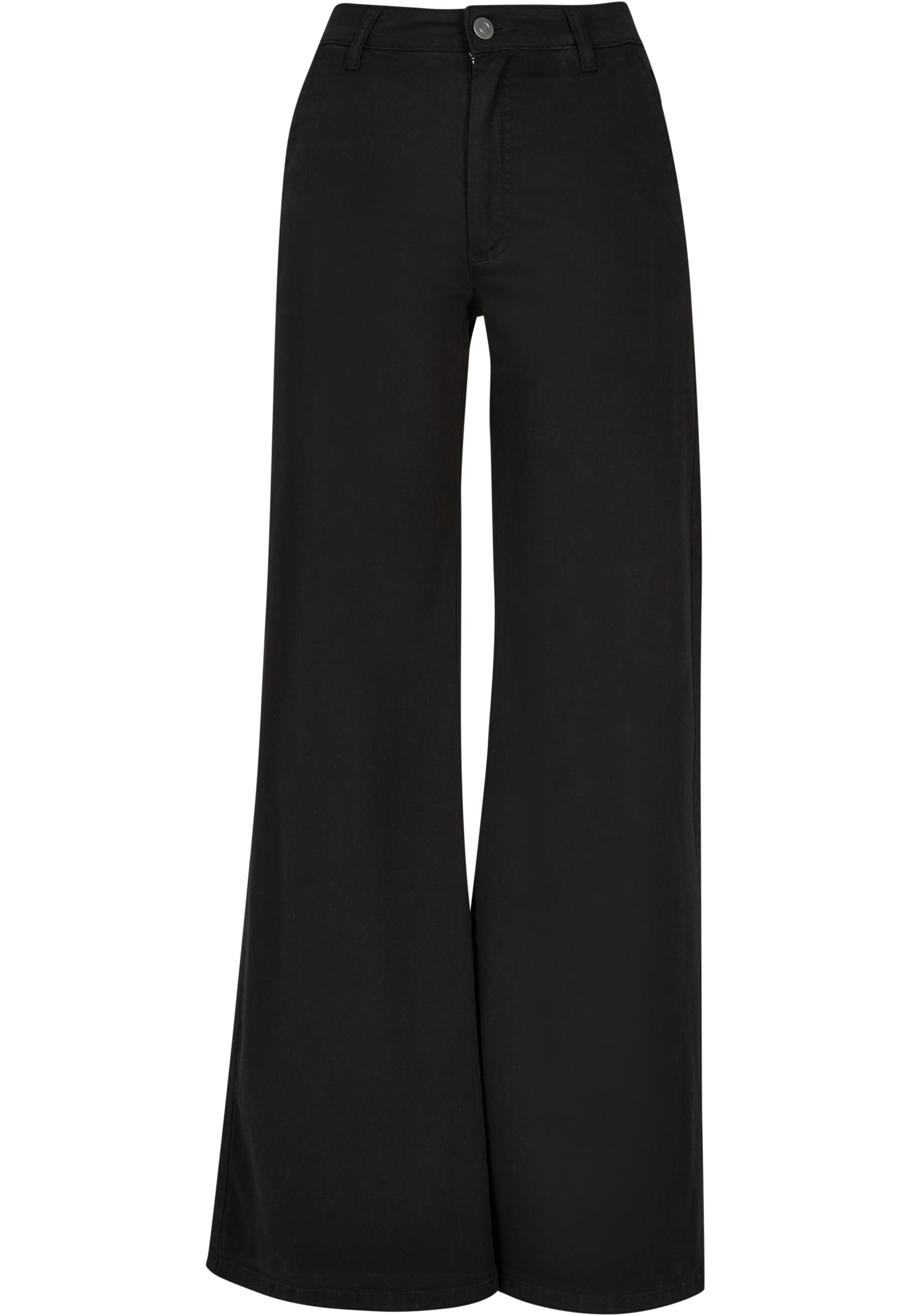 Ladies High Waist Wide Leg Chino Pants | black