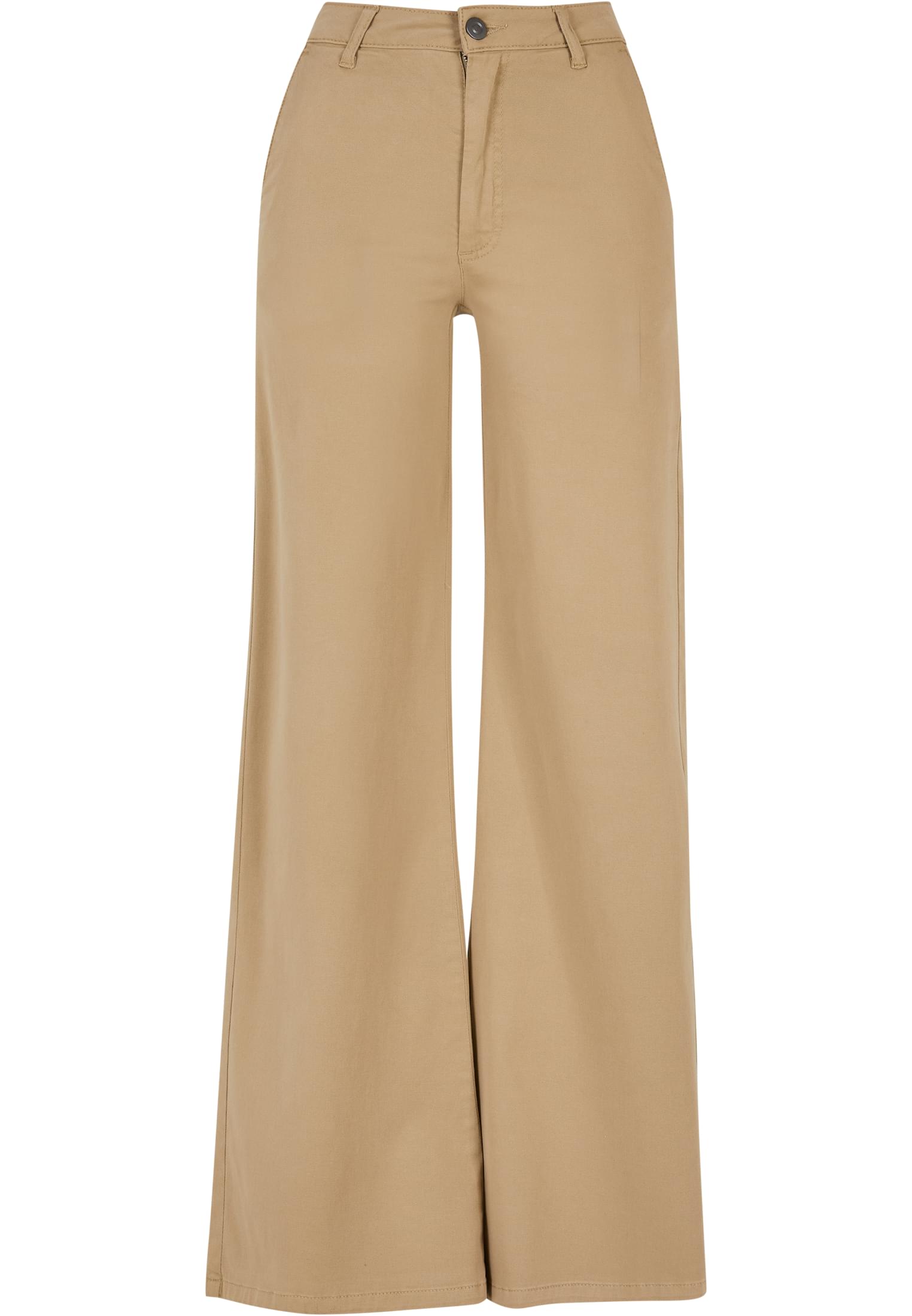 Ladies High Waist Wide Leg Chino Pants | unionbeige