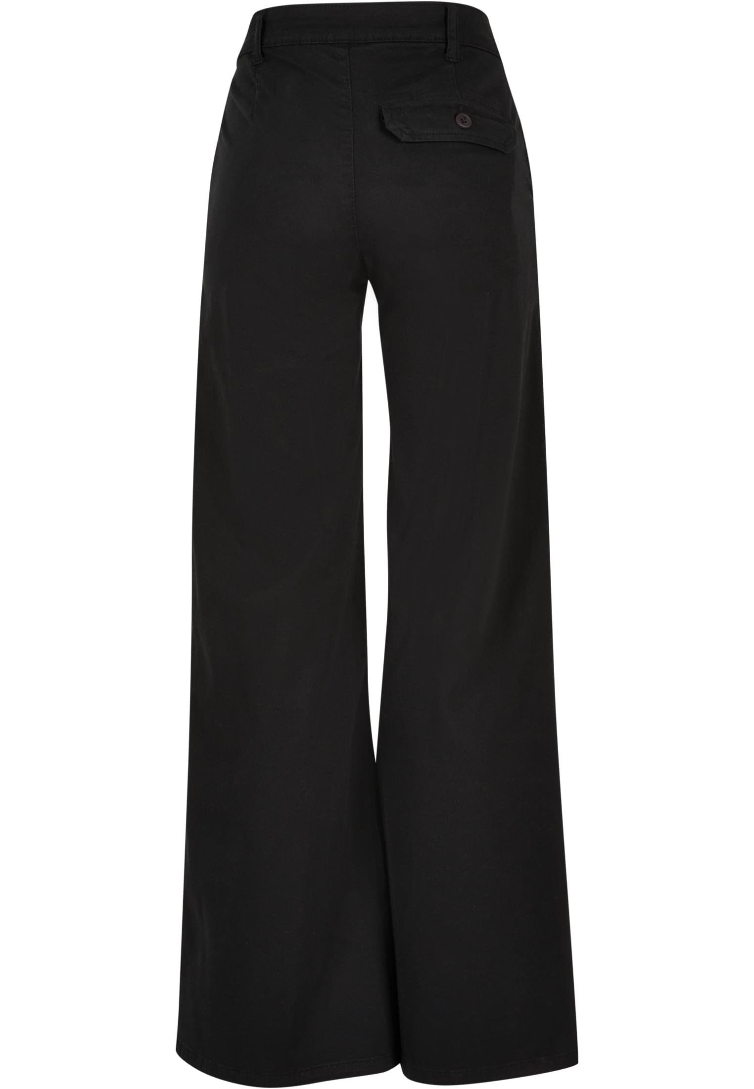 Ladies High Waist Wide Leg Chino Pants | black