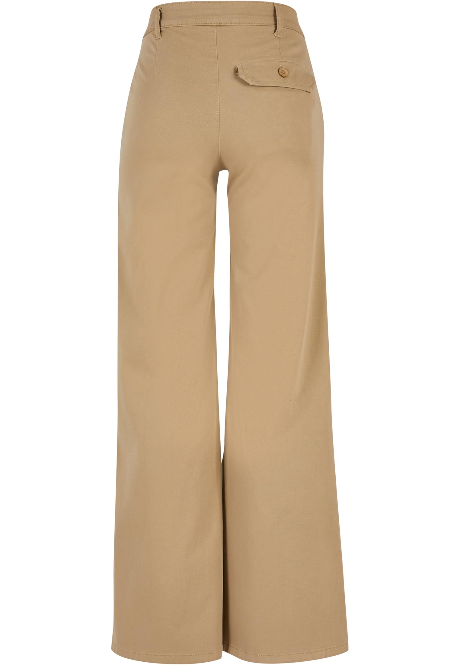 Ladies High Waist Wide Leg Chino Pants | unionbeige