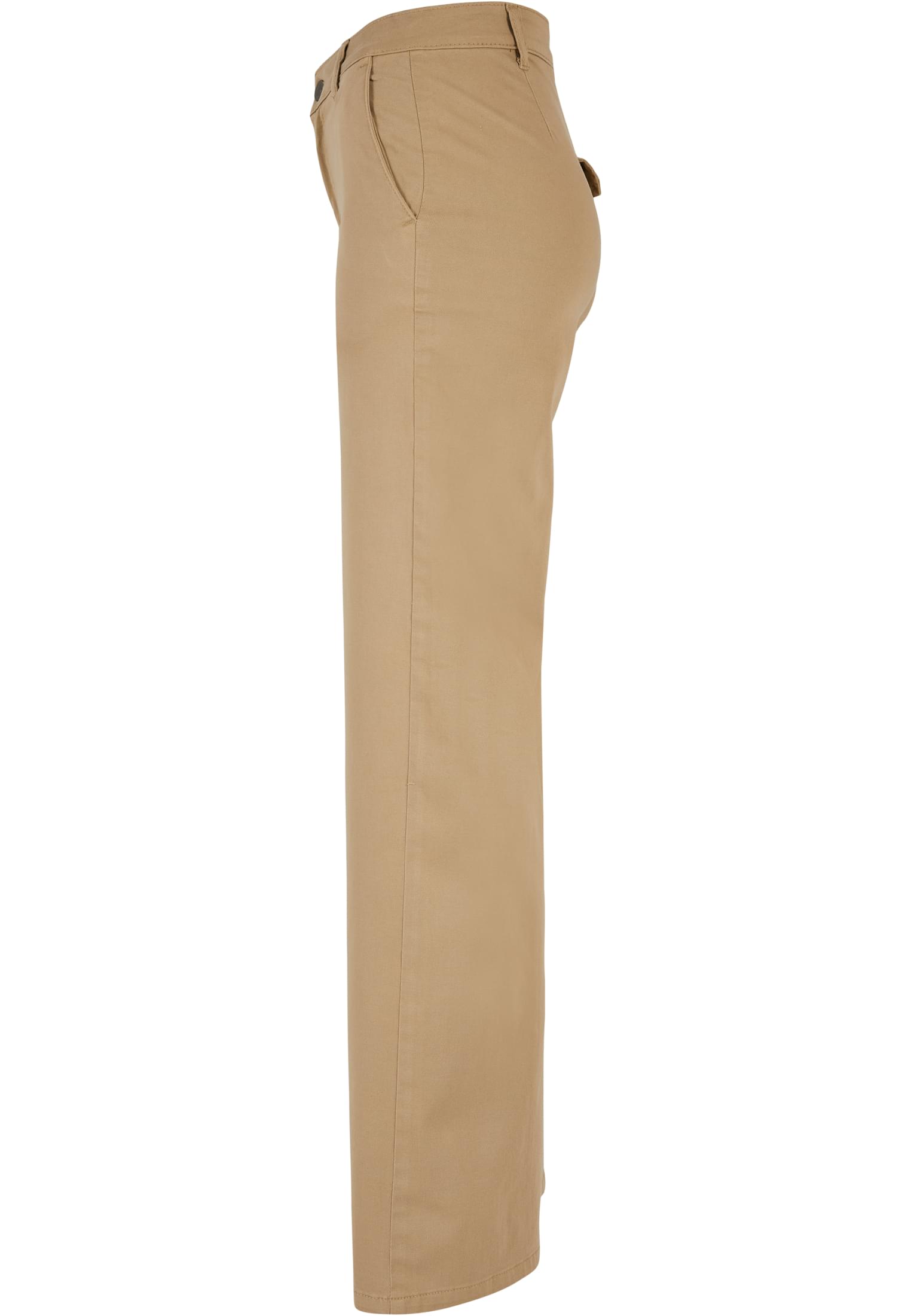 Ladies High Waist Wide Leg Chino Pants | unionbeige