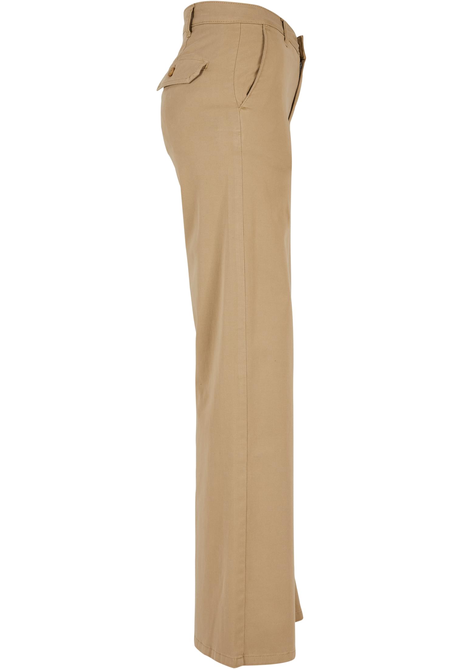 Ladies High Waist Wide Leg Chino Pants | unionbeige