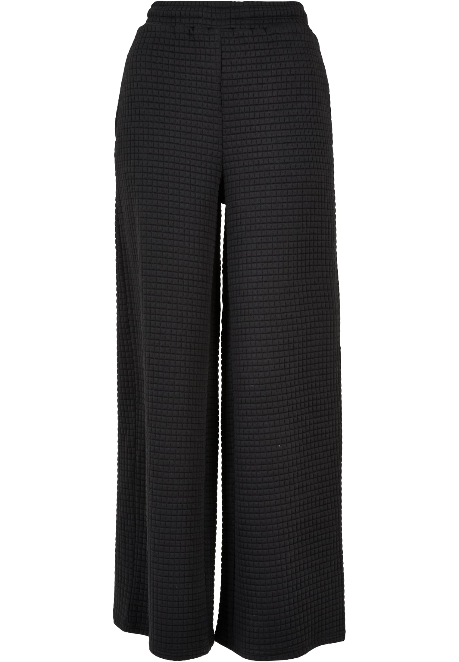 Ladies Quilte Wide Leg Sweat Pants | black