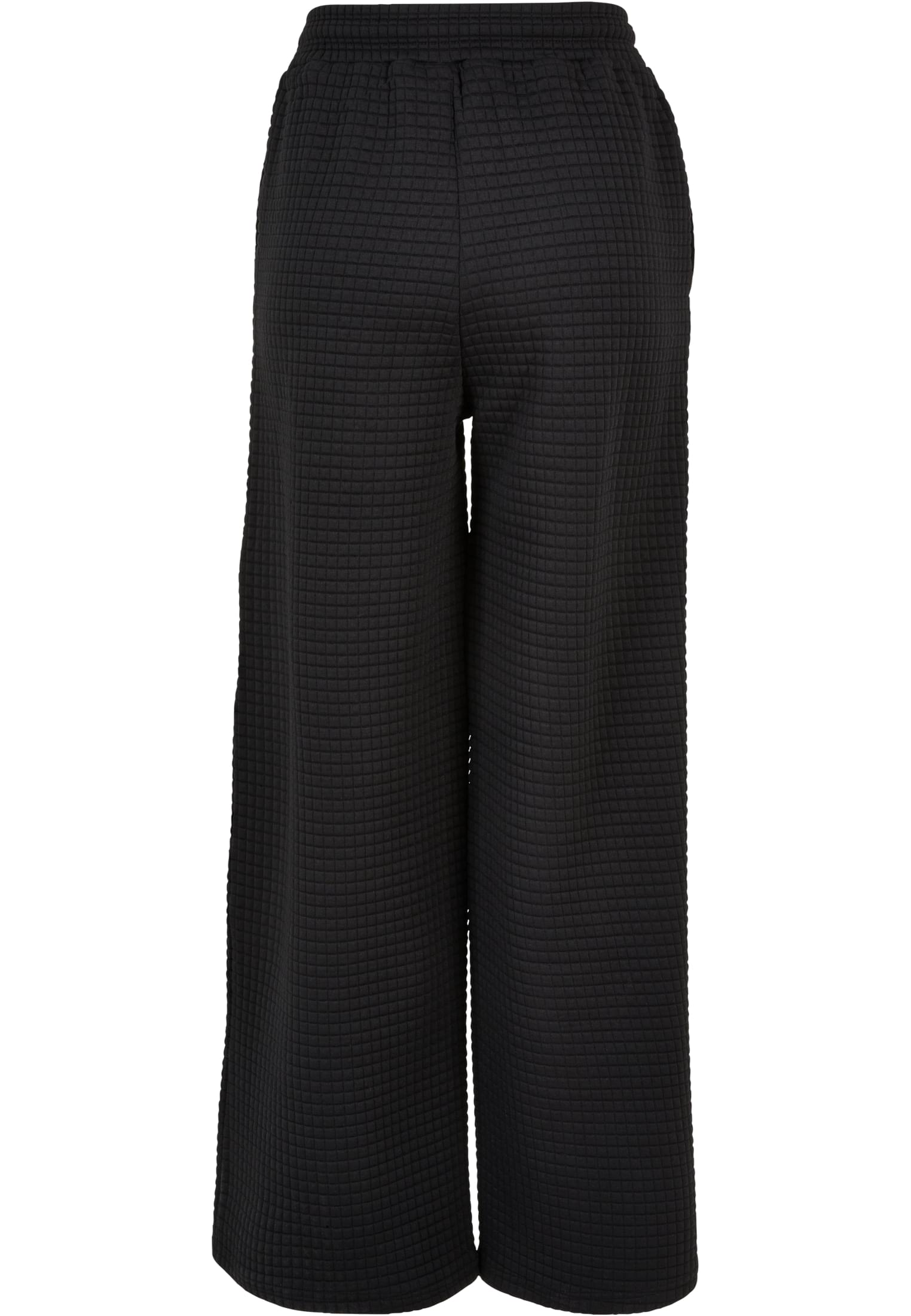 Ladies Quilte Wide Leg Sweat Pants | black