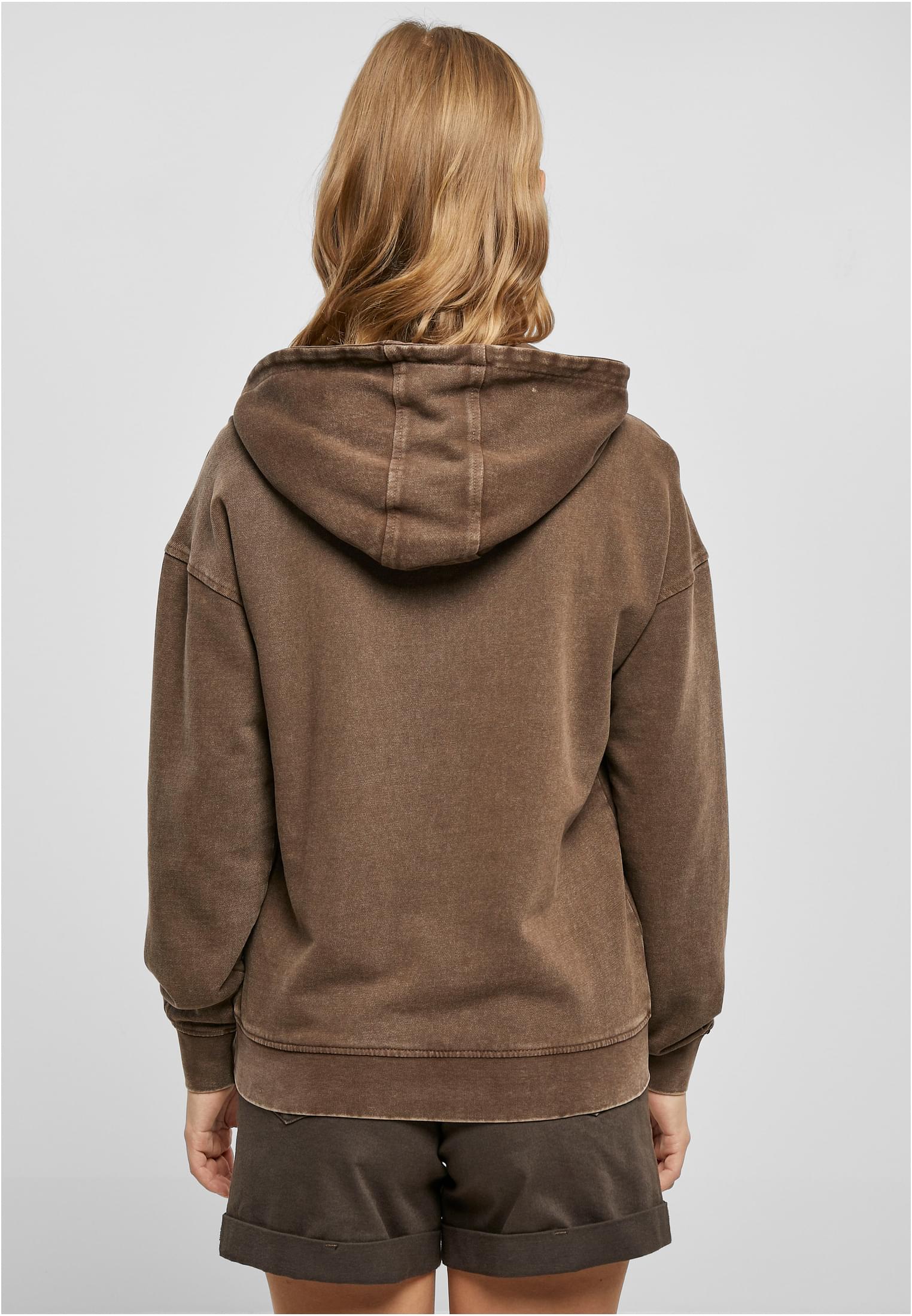 Ladies Small Embroidery Terry Hoody | brown