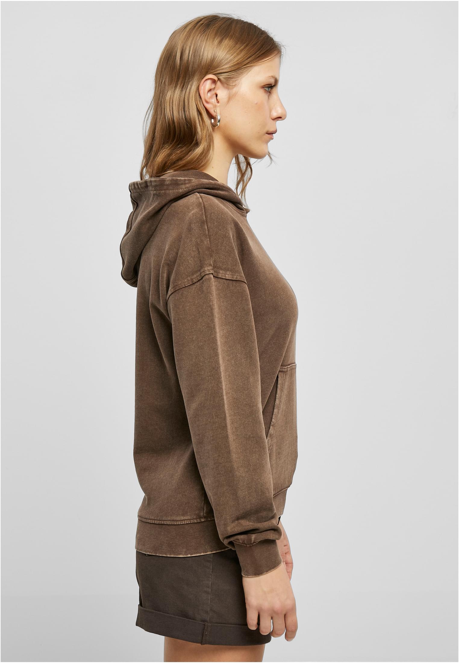 Ladies Small Embroidery Terry Hoody | brown