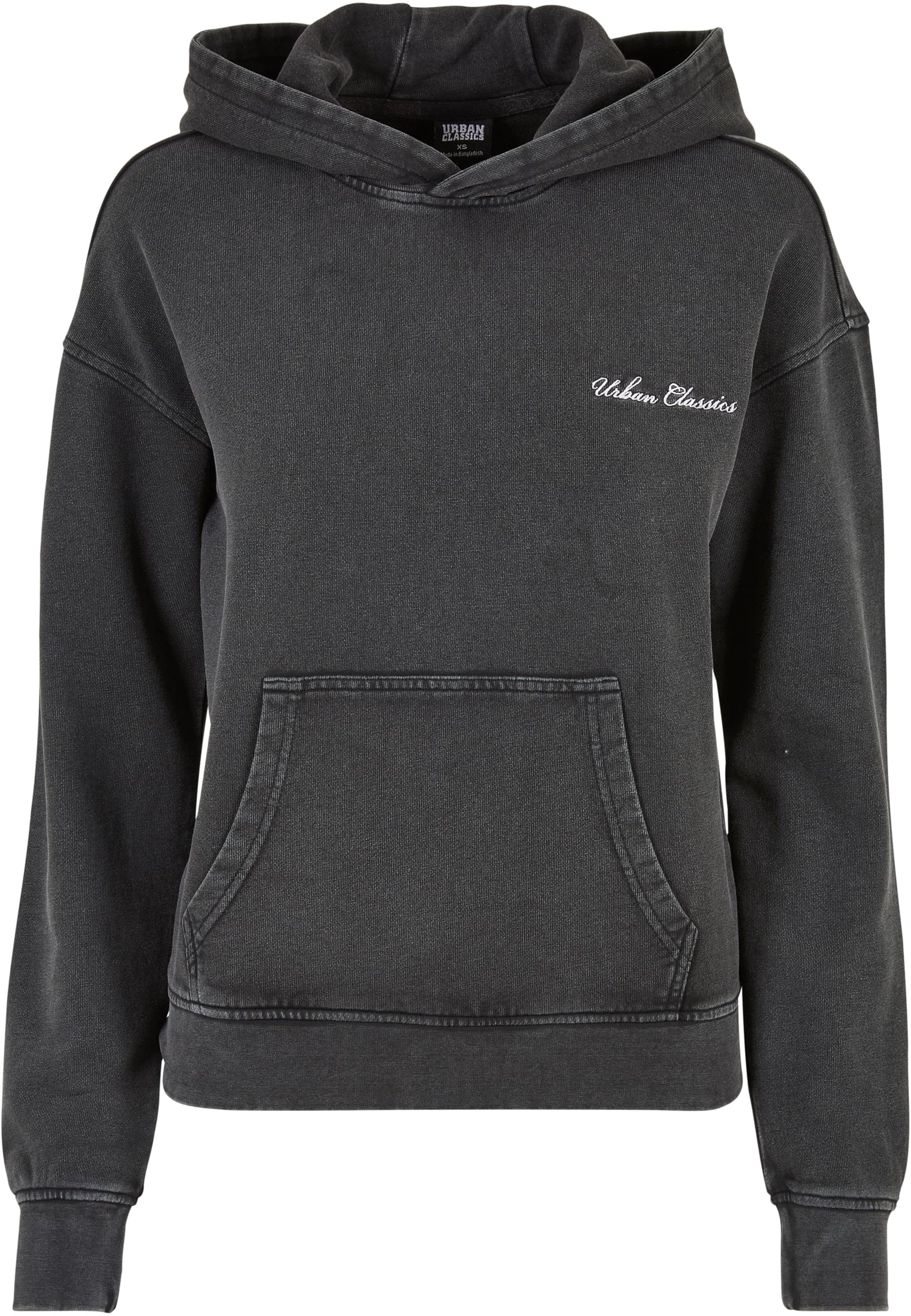 Ladies Small Embroidery Terry Hoody | black