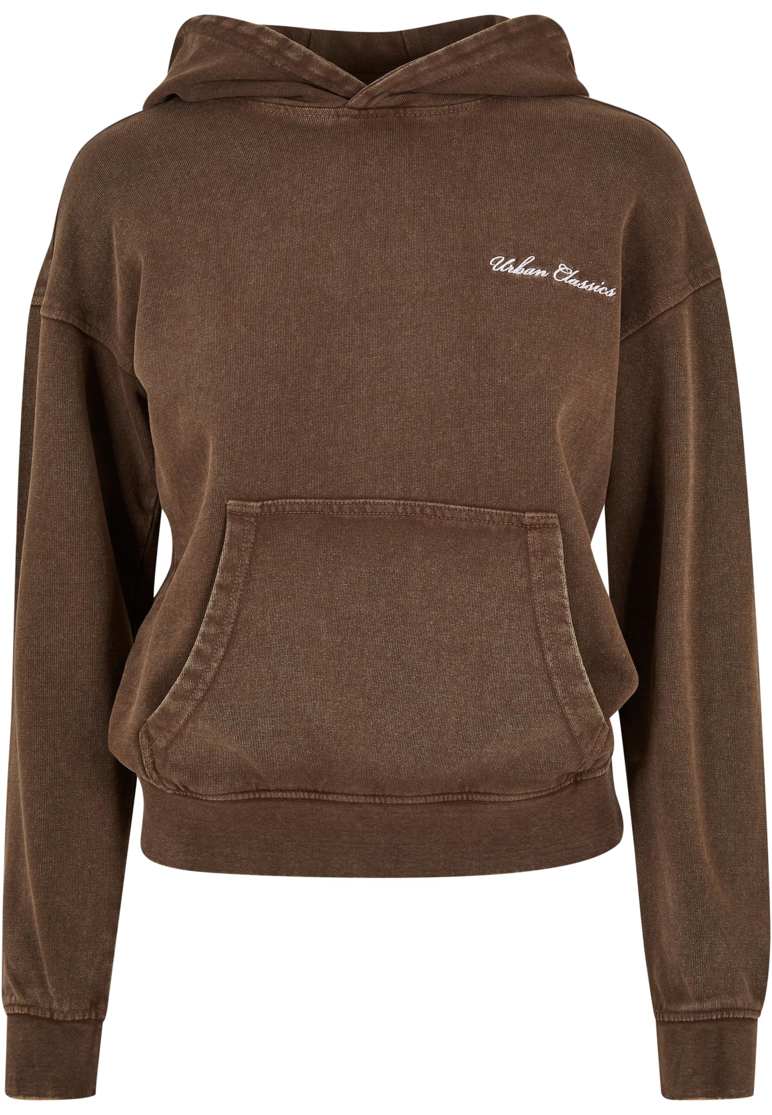 Ladies Small Embroidery Terry Hoody | brown