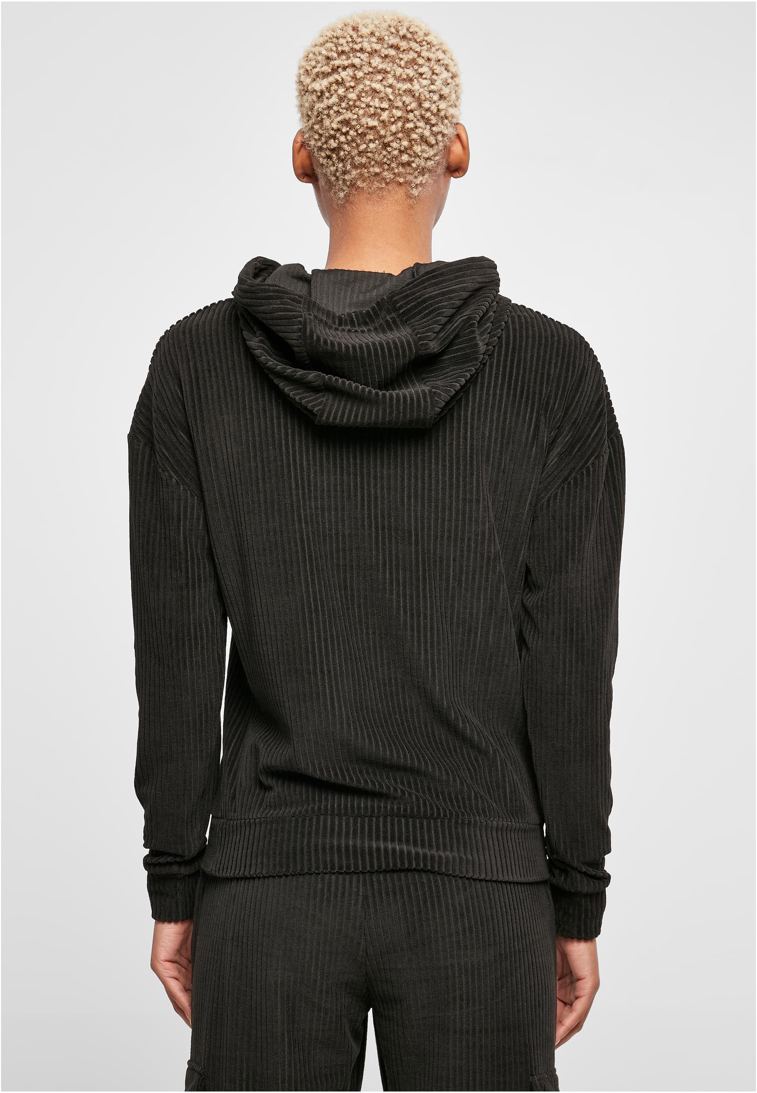 Ladies Velvet Rib Hoody | black