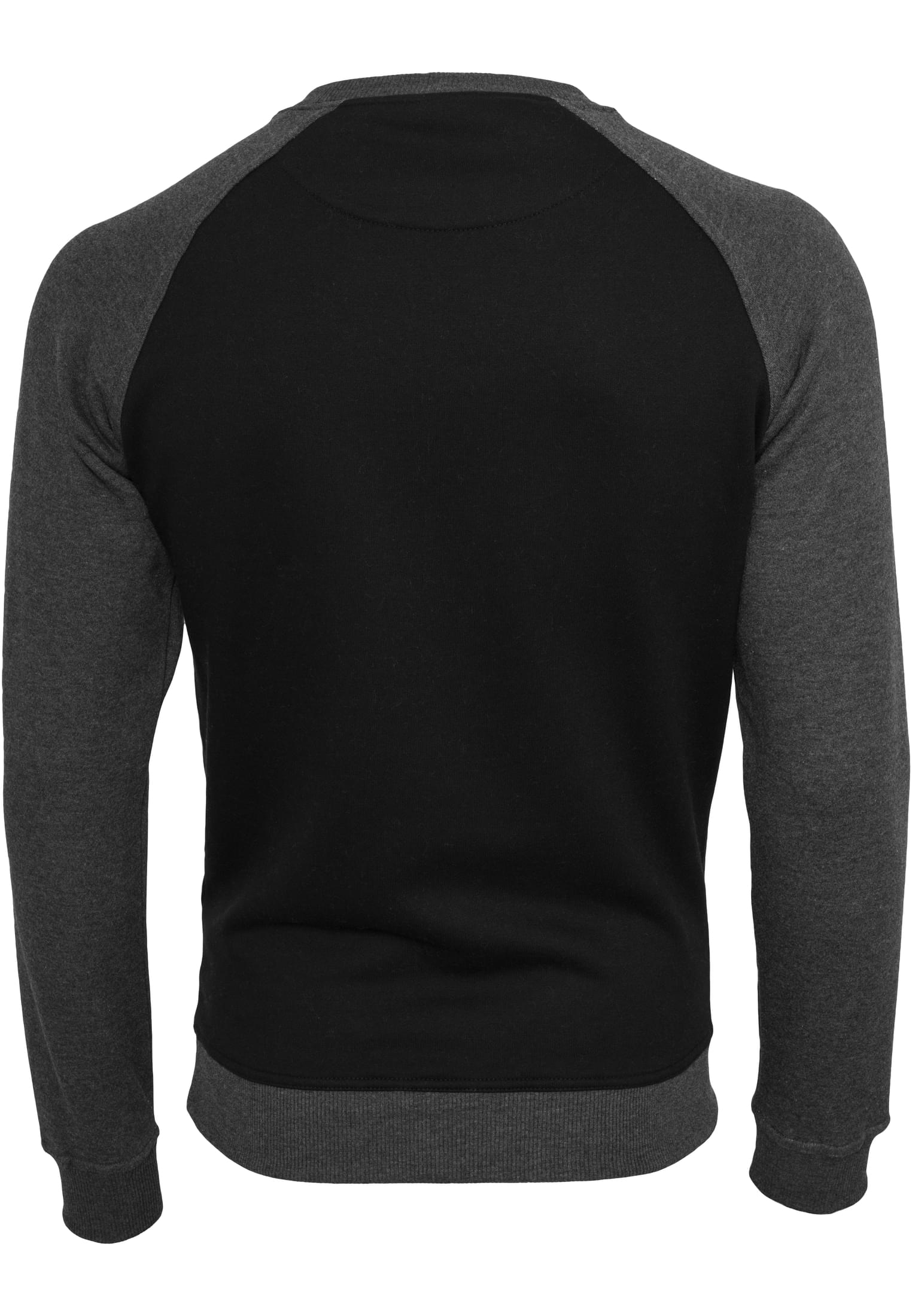 2-tone Raglan Crewneck | blk/cha