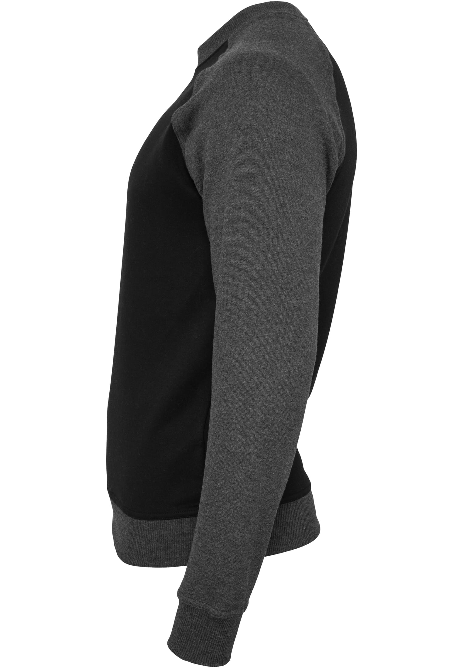 2-tone Raglan Crewneck | blk/cha