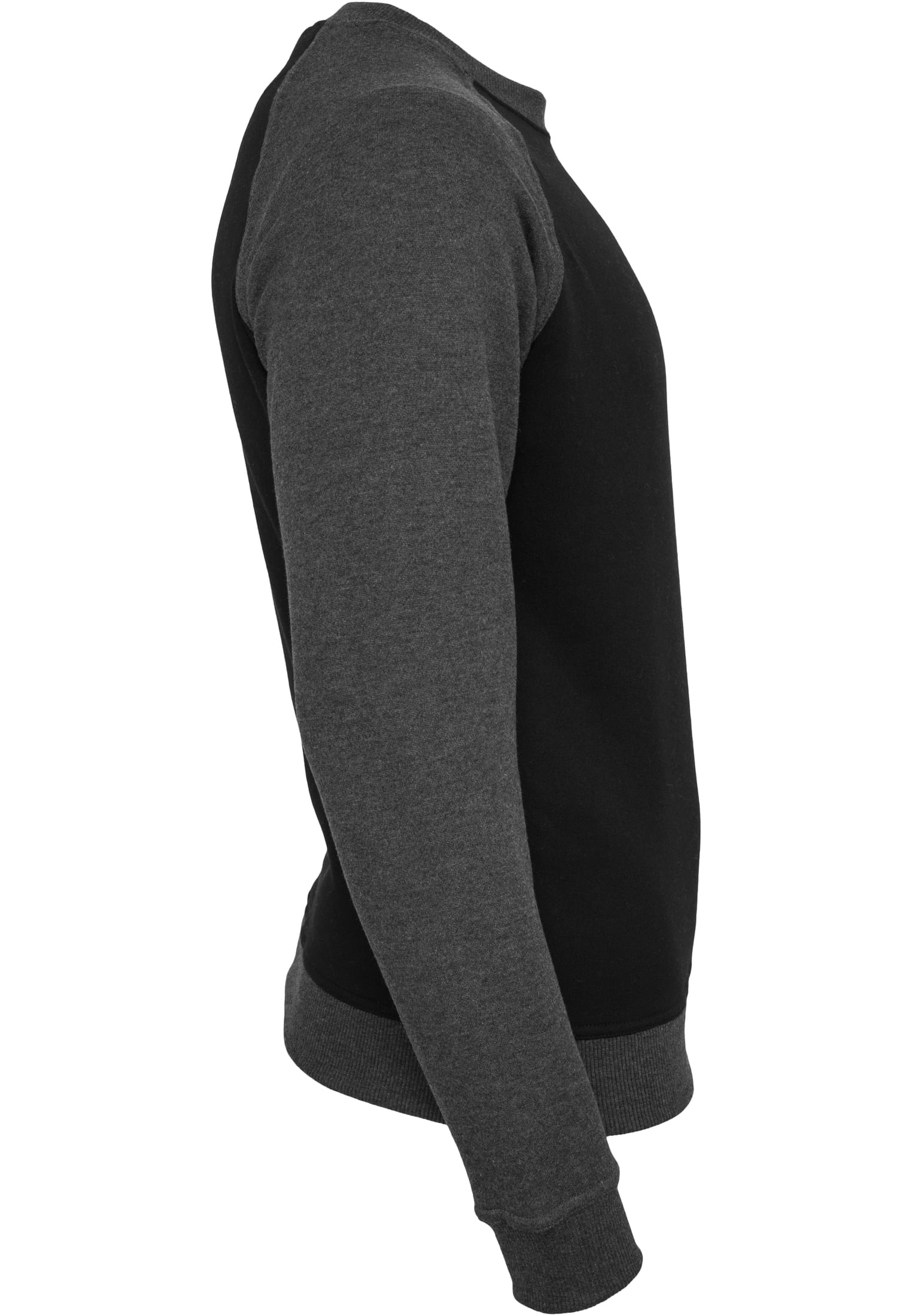 2-tone Raglan Crewneck | blk/cha