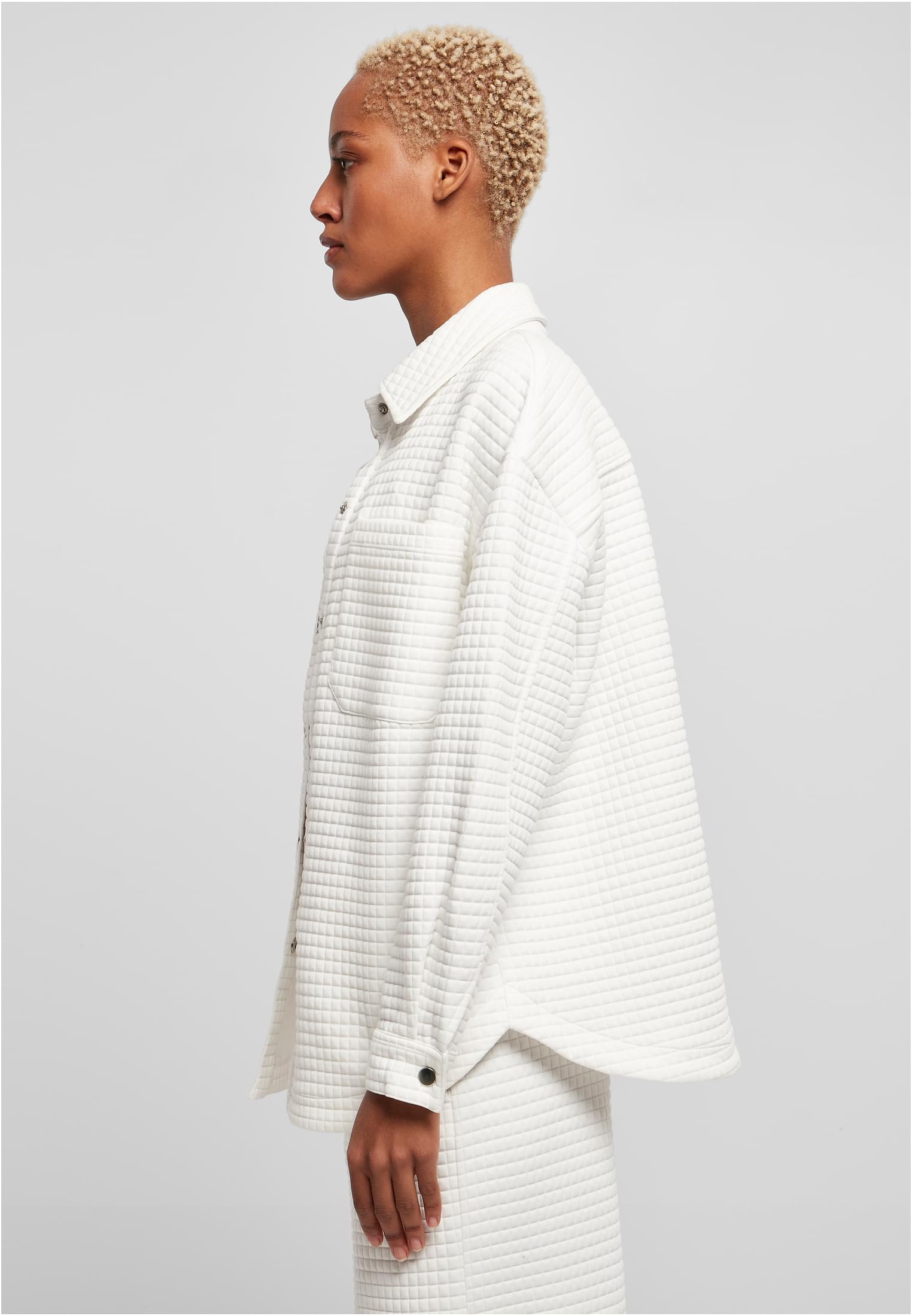 Ladies Quilted Sweat Overshirt | white