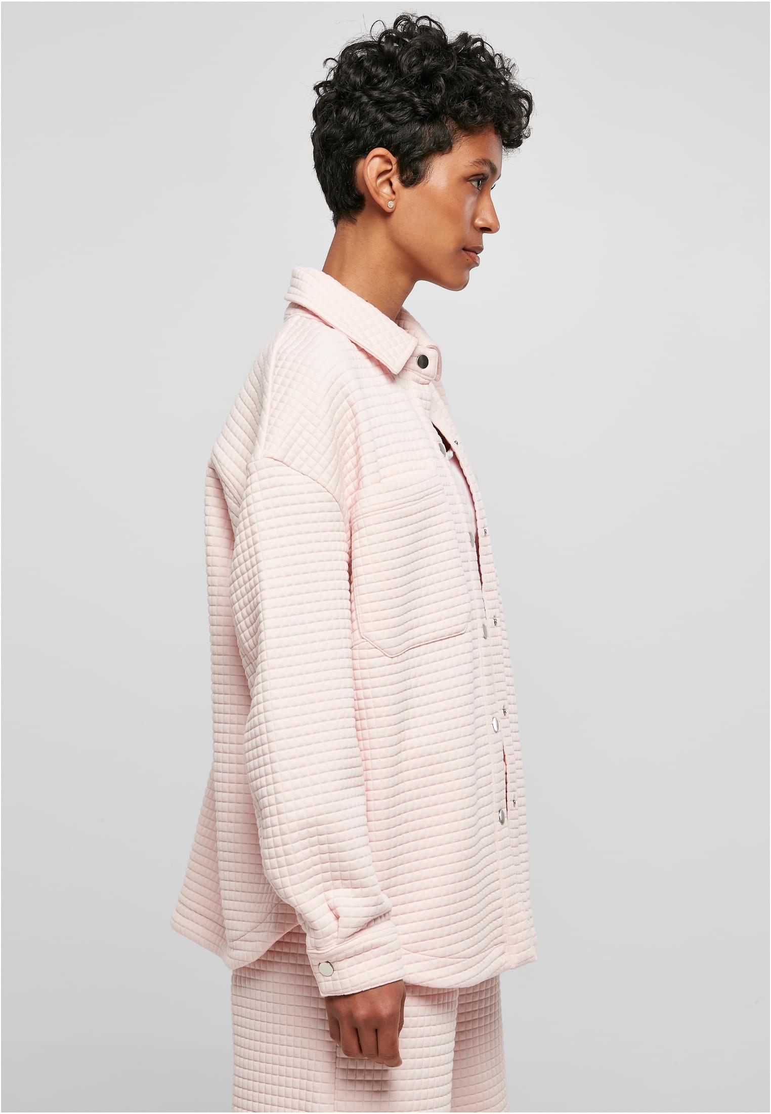 Ladies Quilted Sweat Overshirt | pink