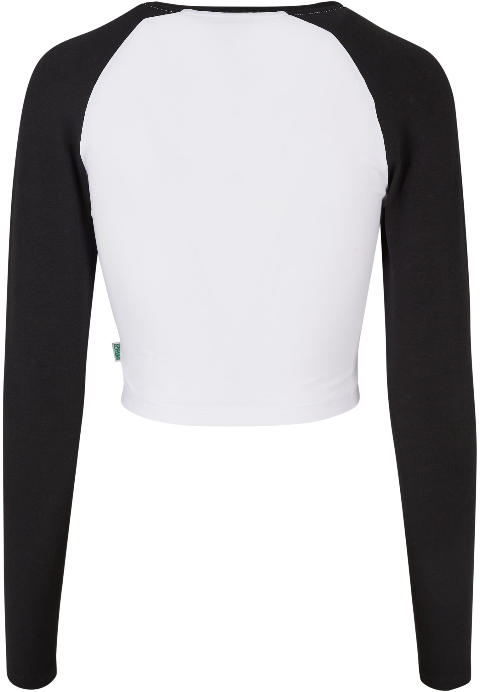 Ladies Organic Cropped Retro Baseball Longsleeve | white/black