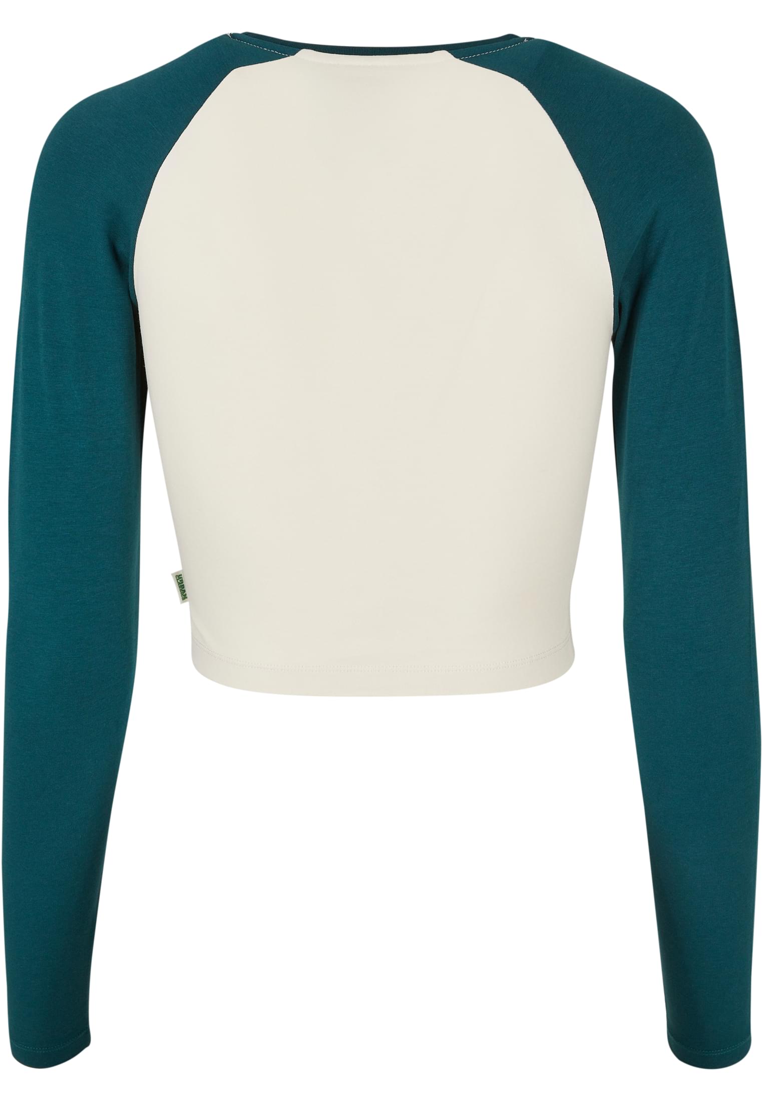 Ladies Organic Cropped Retro Baseball Longsleeve | whitesand/jasper