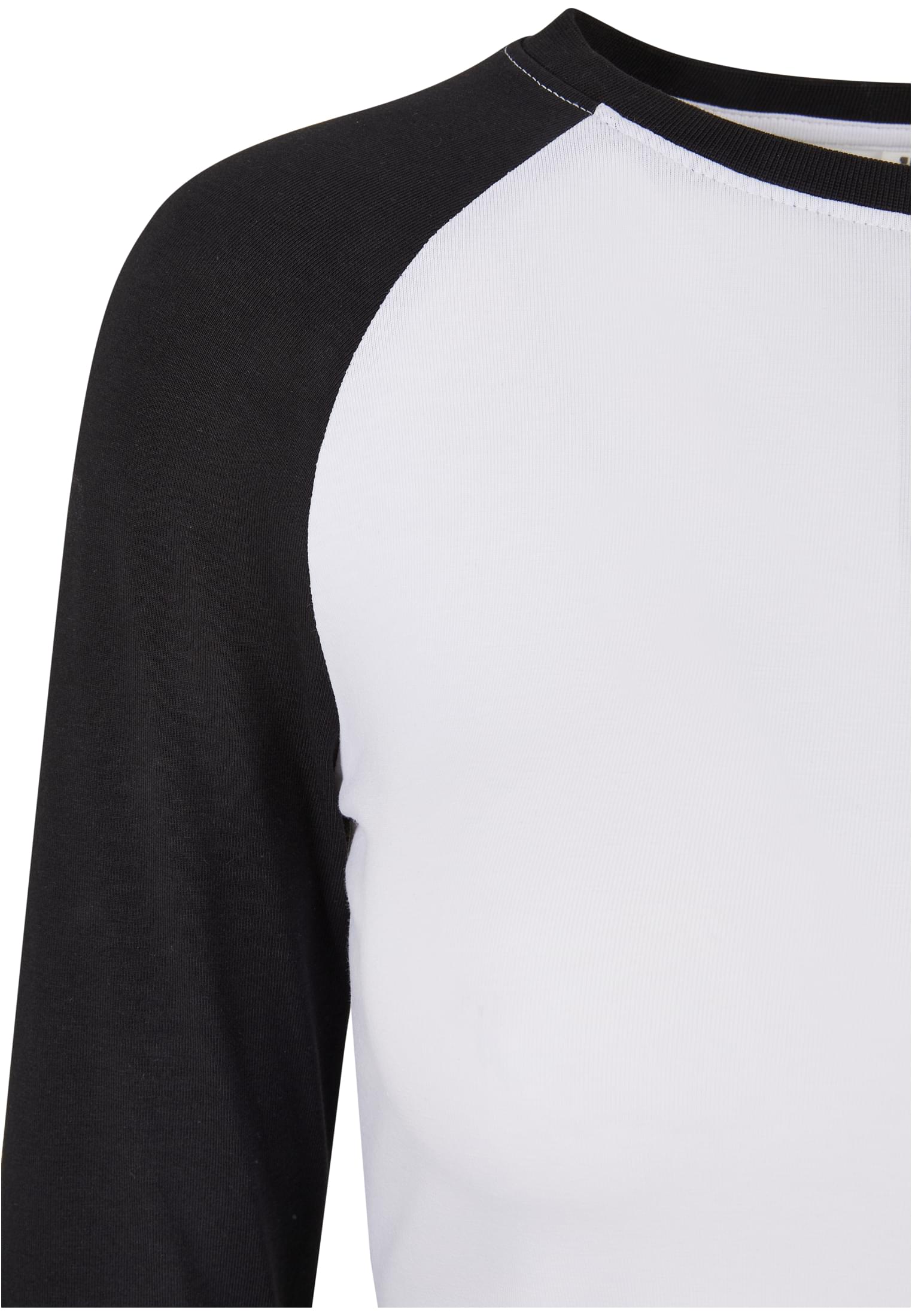 Ladies Organic Cropped Retro Baseball Longsleeve | white/black