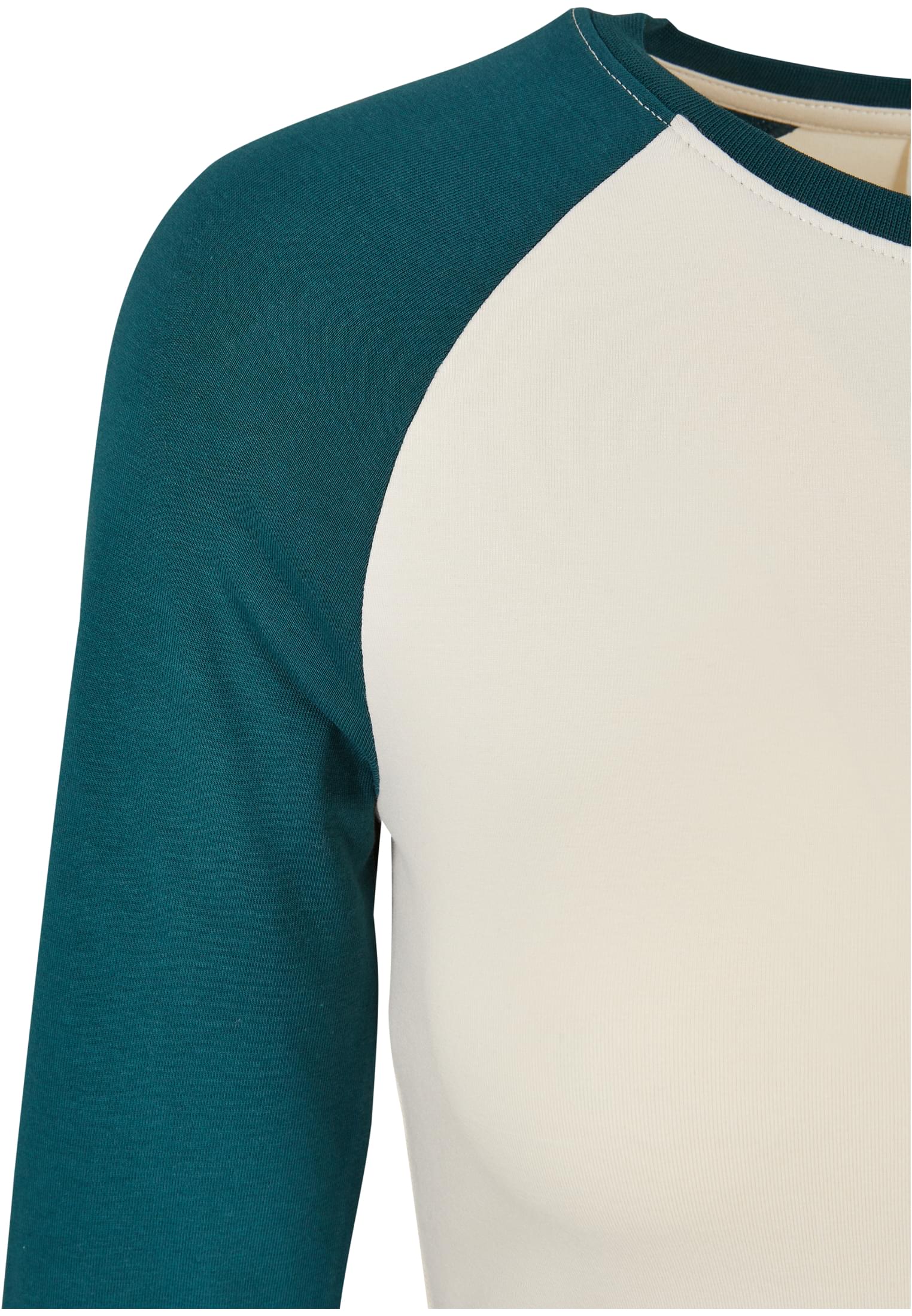 Ladies Organic Cropped Retro Baseball Longsleeve | whitesand/jasper