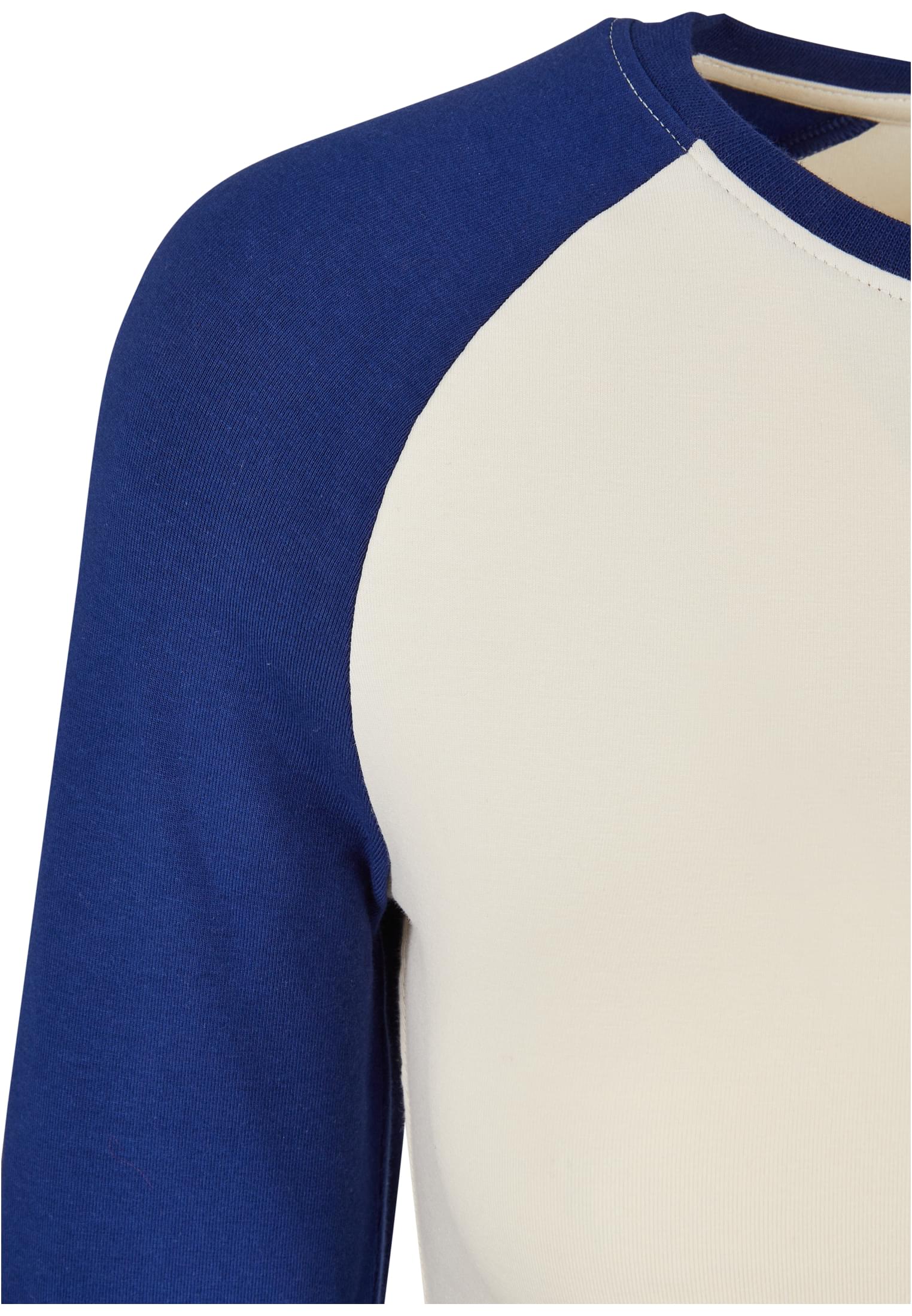 Ladies Organic Cropped Retro Baseball Longsleeve | whitesand/spaceblue