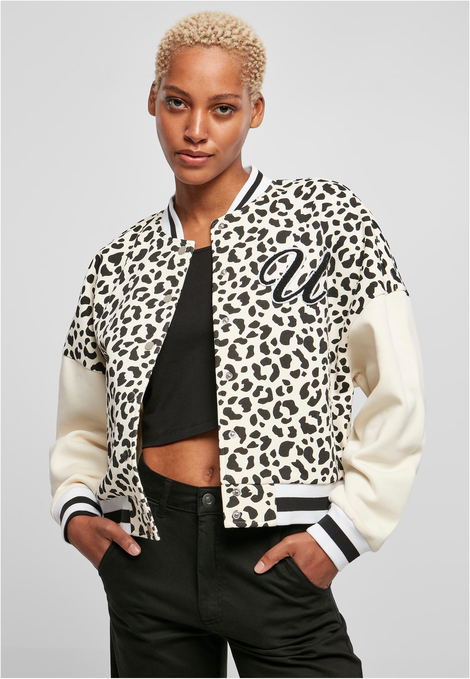 Ladies AOP Oversized College Sweat Jacket | whitesandleo/whitesand