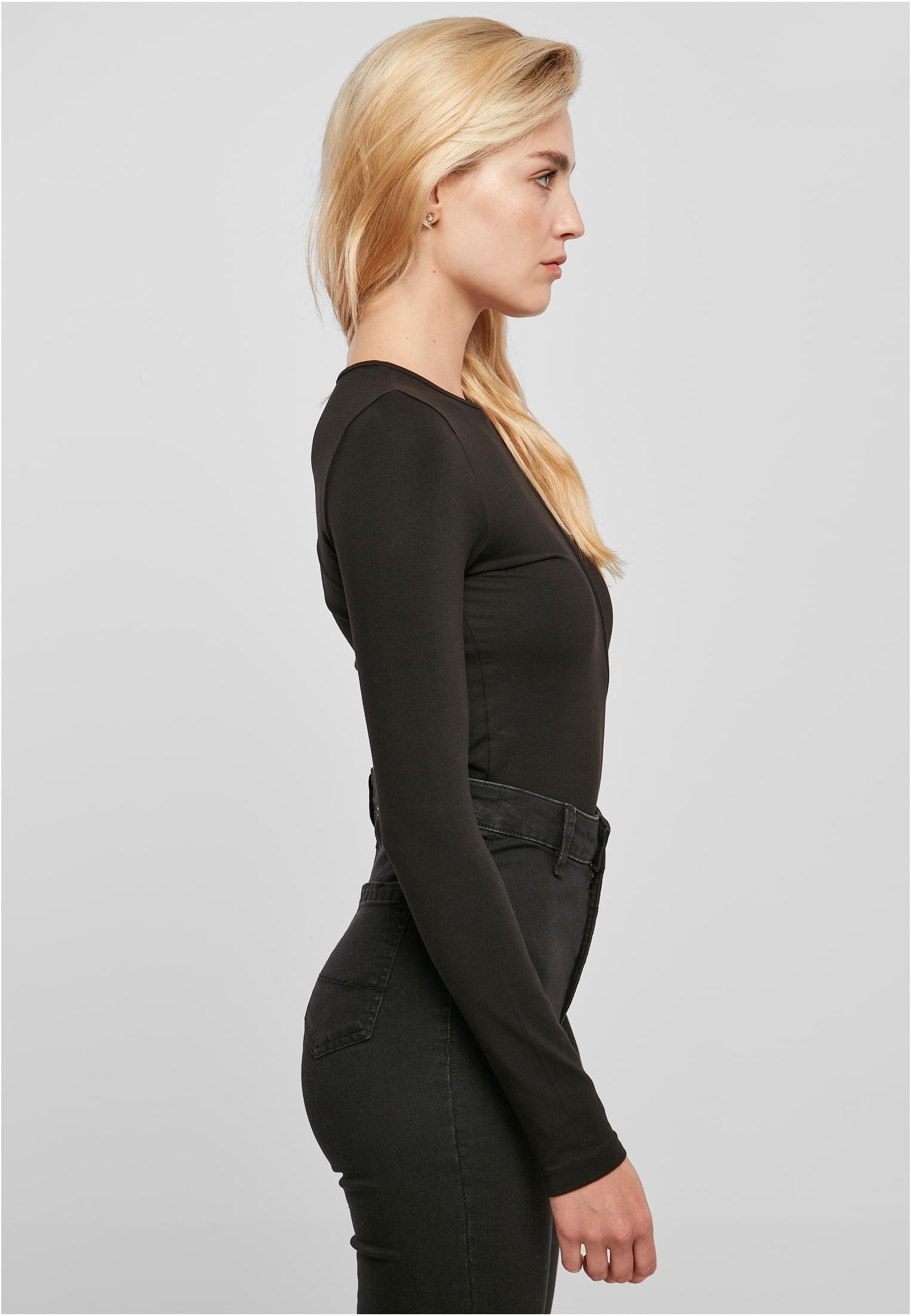 Ladies Organic Cut Out Longsleeve Body | black