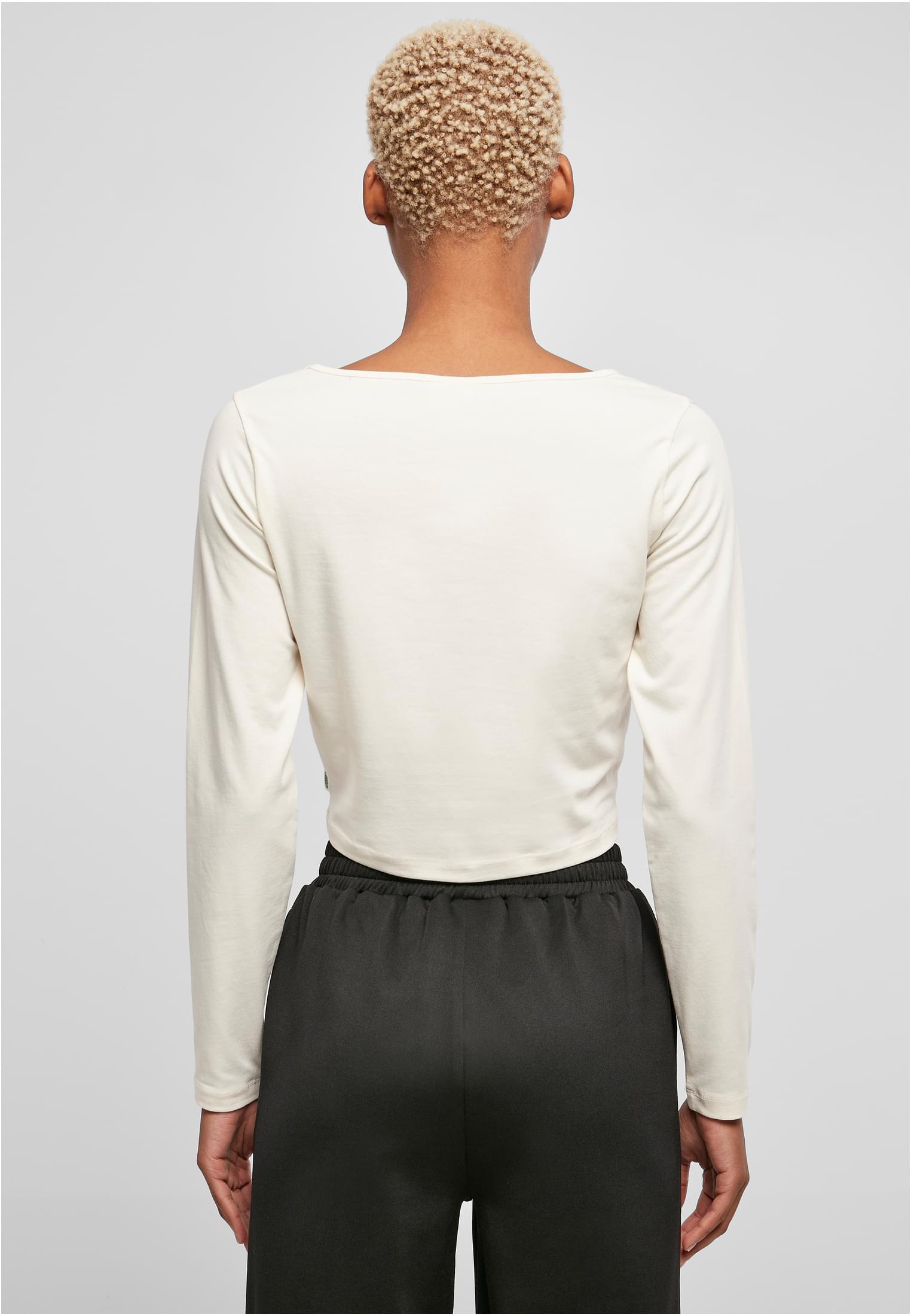 Ladies Organic Wide Neck Cropped Longsleeve | whitesand