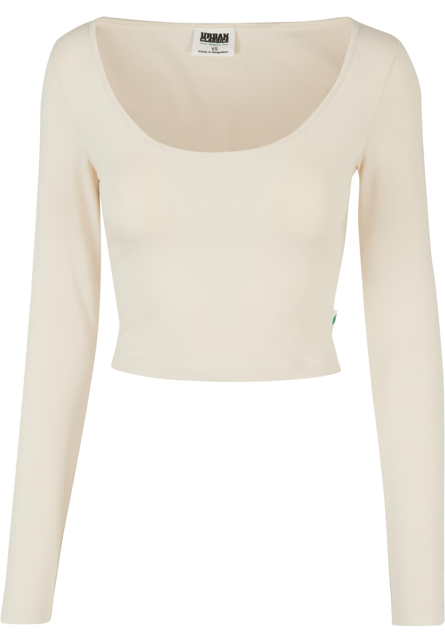 Ladies Organic Wide Neck Cropped Longsleeve | whitesand