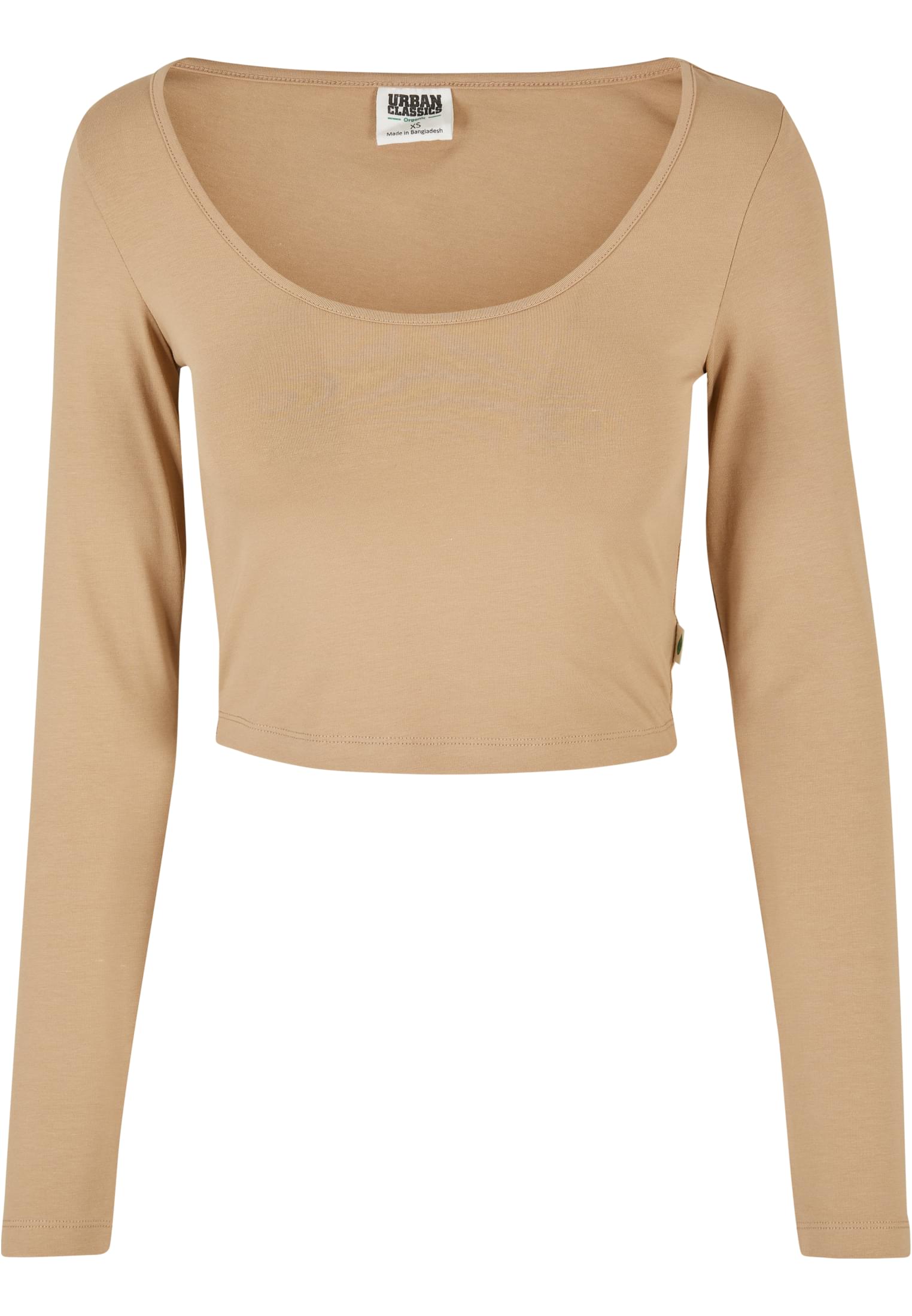 Ladies Organic Wide Neck Cropped Longsleeve | unionbeige