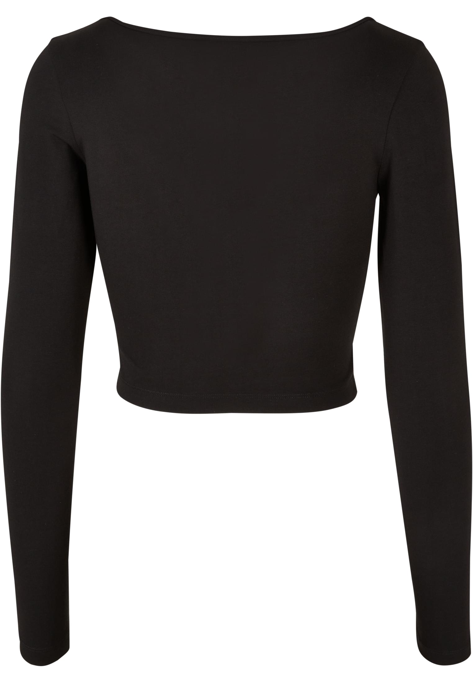 Ladies Organic Wide Neck Cropped Longsleeve | black