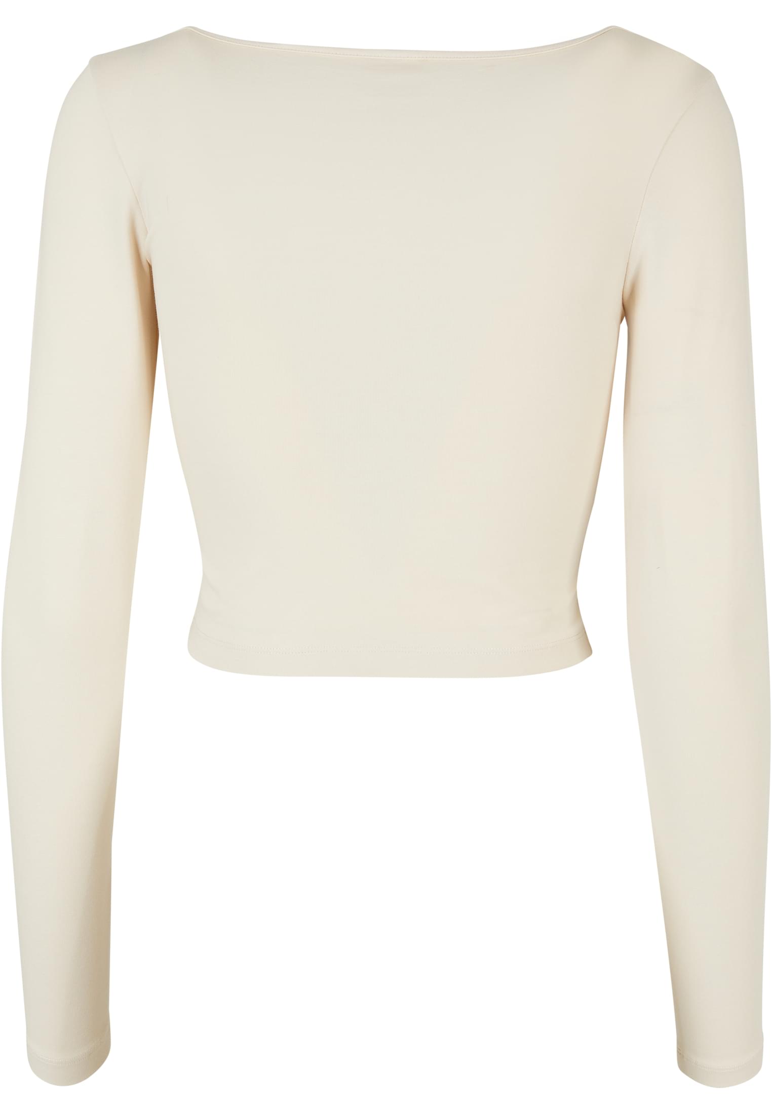 Ladies Organic Wide Neck Cropped Longsleeve | whitesand