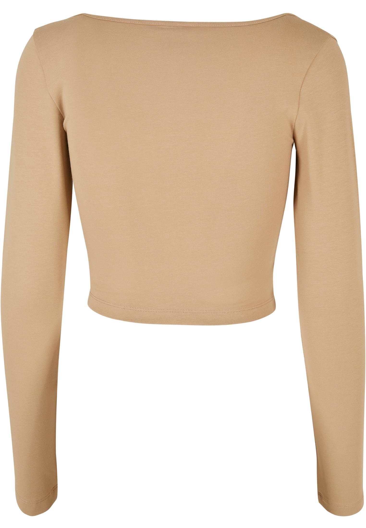 Ladies Organic Wide Neck Cropped Longsleeve | unionbeige