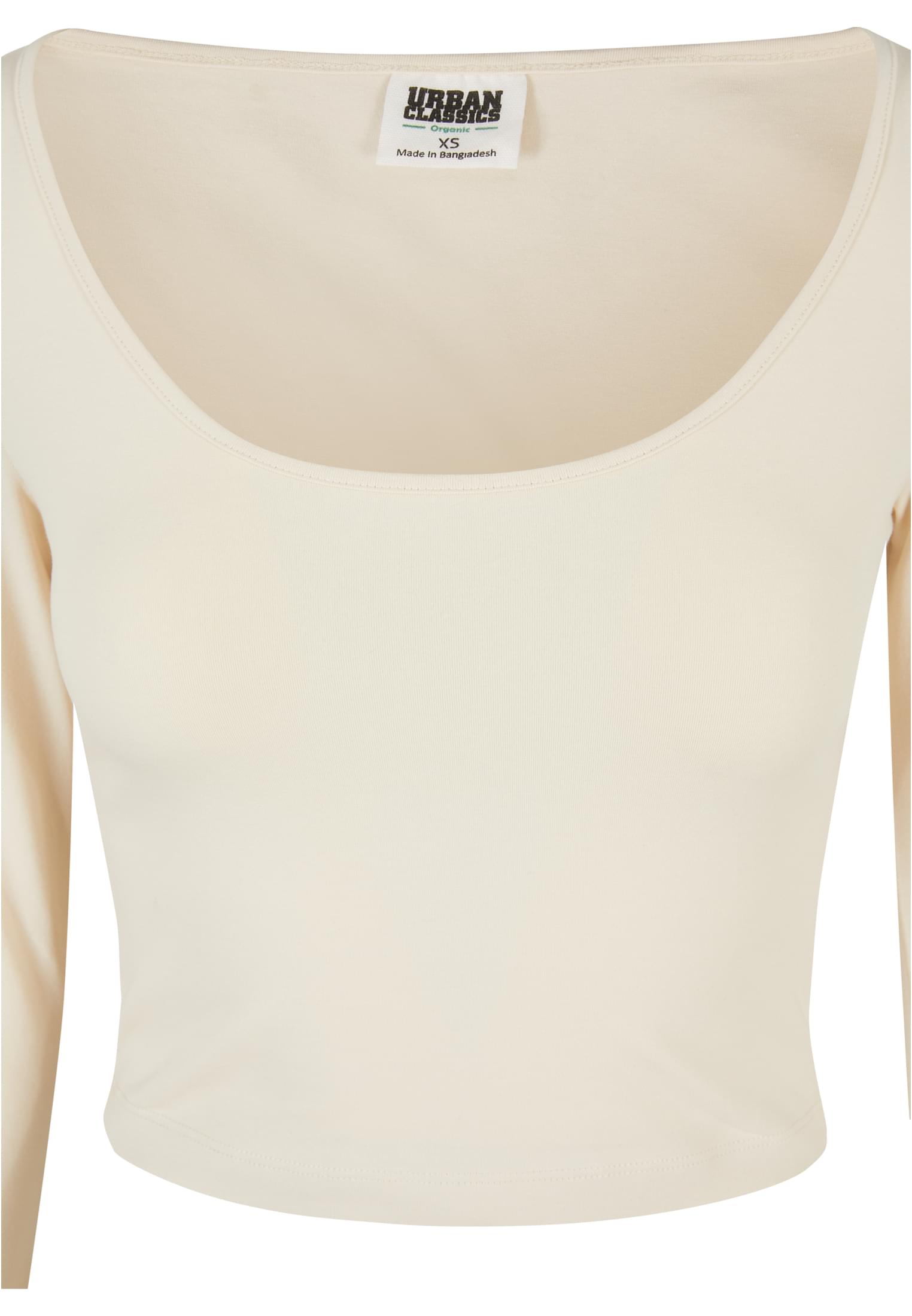 Ladies Organic Wide Neck Cropped Longsleeve | whitesand