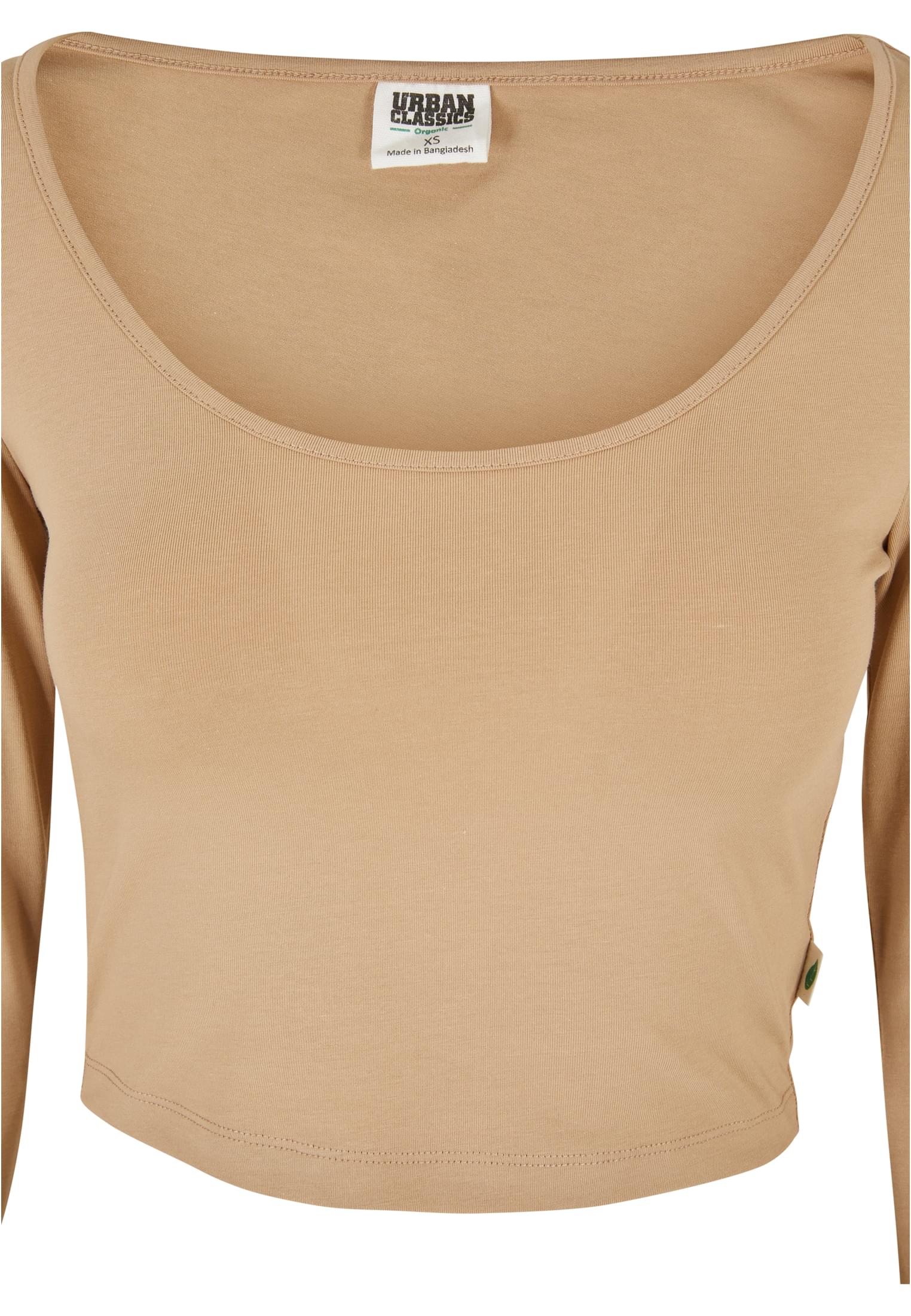 Ladies Organic Wide Neck Cropped Longsleeve | unionbeige