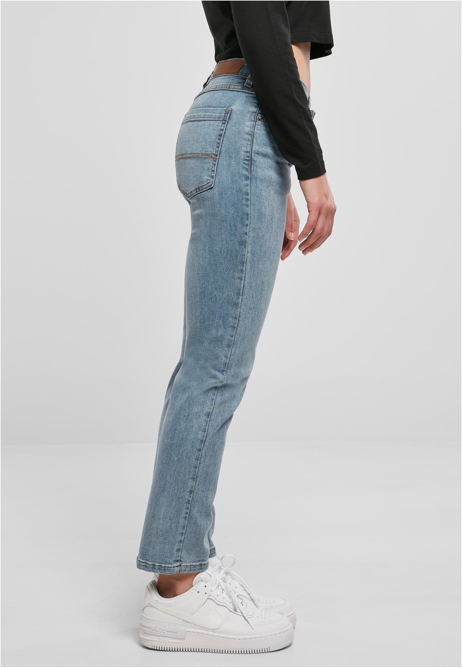 Ladies Low Waist Straight Denim Pants | tinted lightblue washed