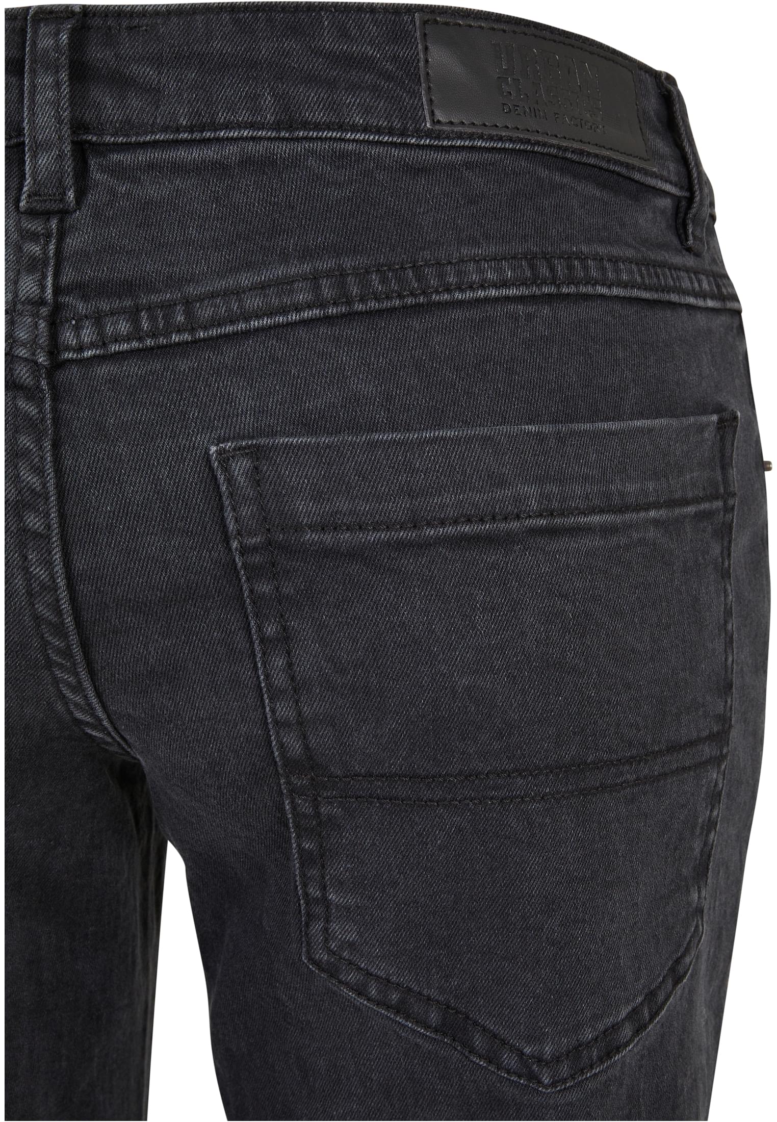 Ladies Low Waist Straight Denim Pants | black washed