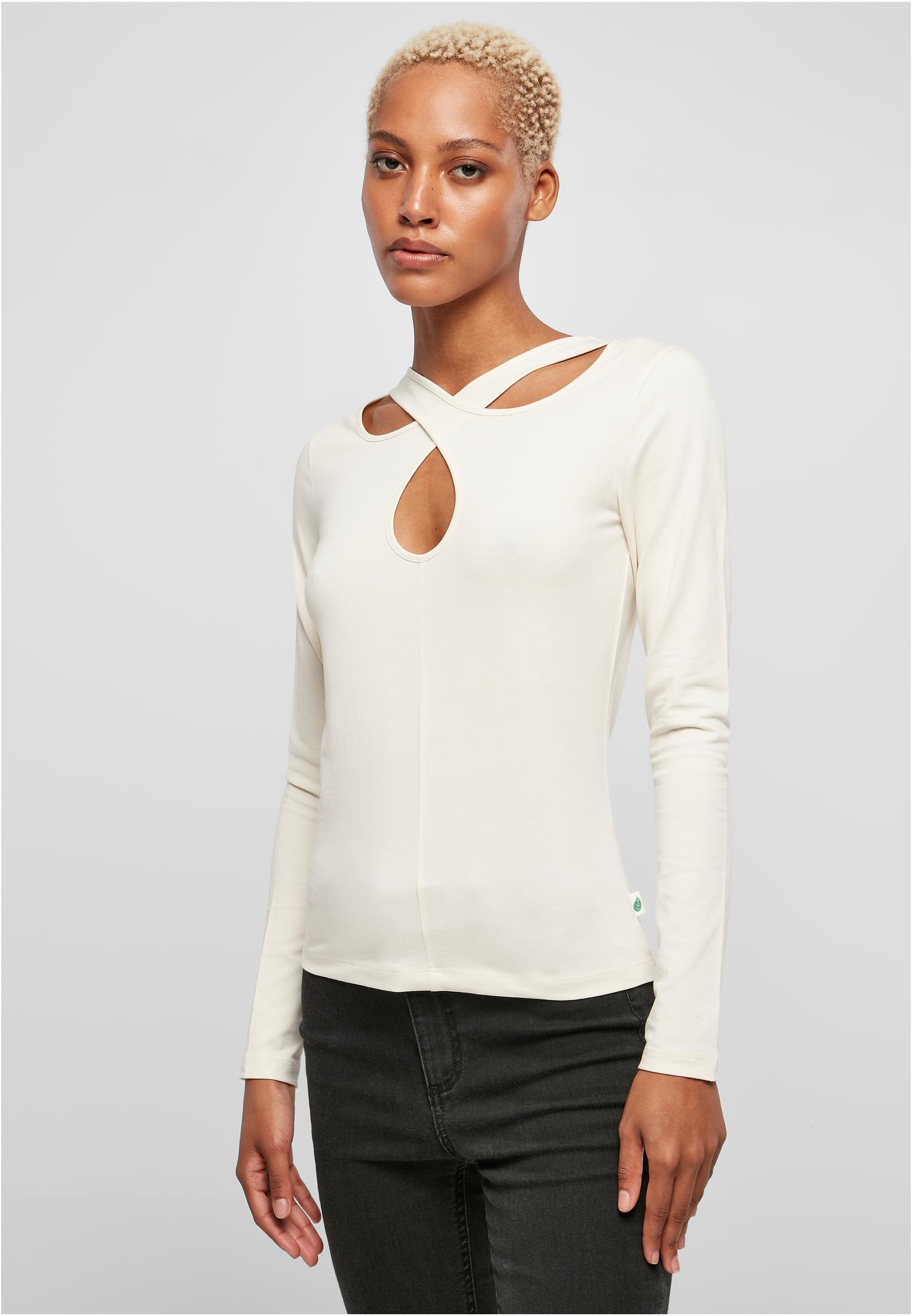 Ladies Crossed Cut Out Longsleeve | whitesand