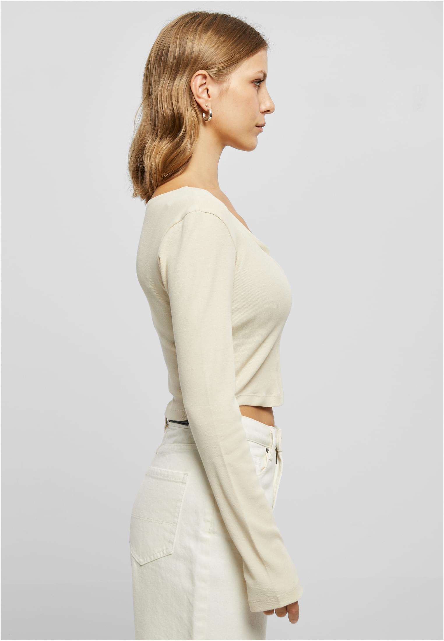 Ladies Short Rib Corsage Longsleeve | softseagrass