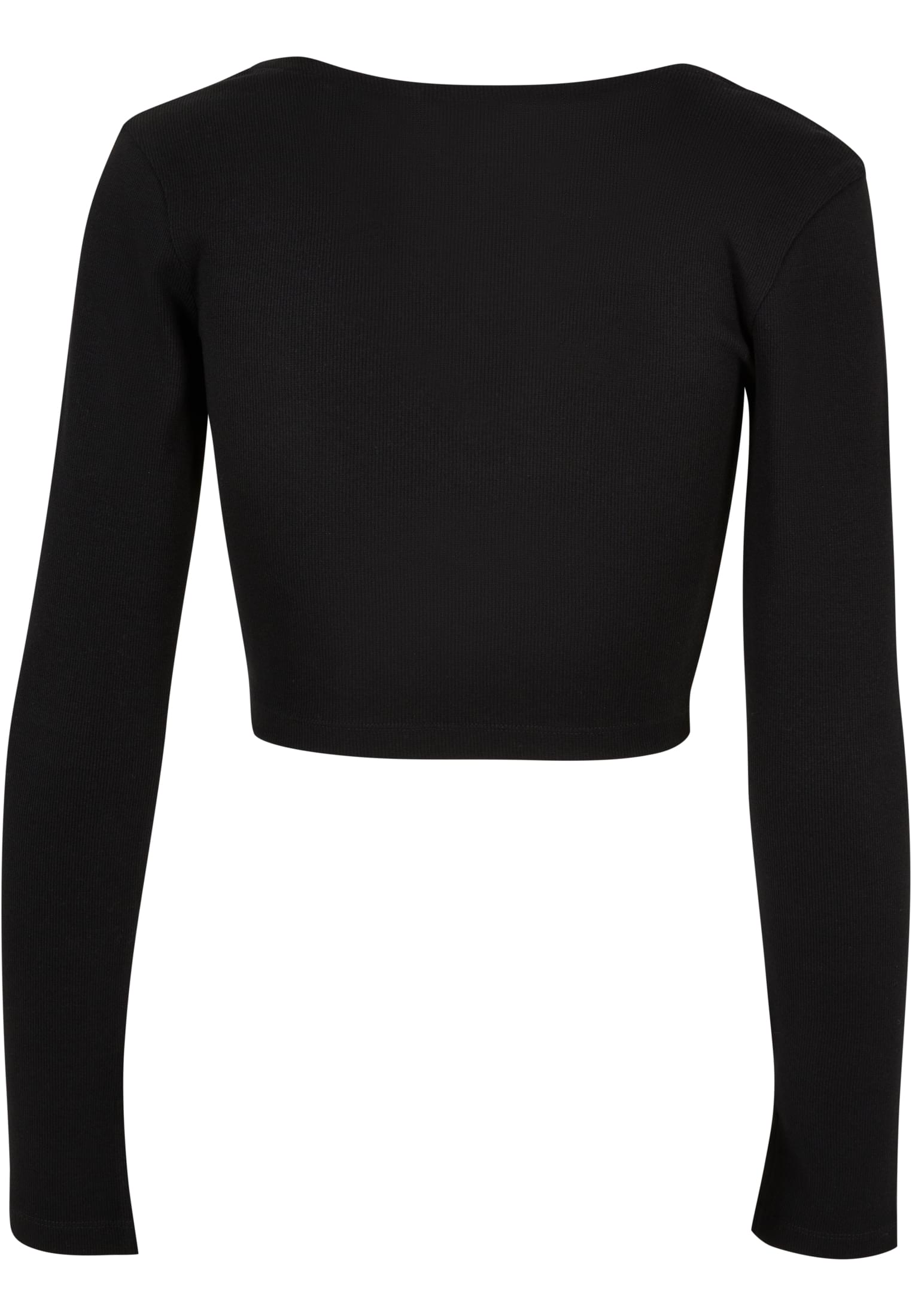 Ladies Short Rib Corsage Longsleeve | black