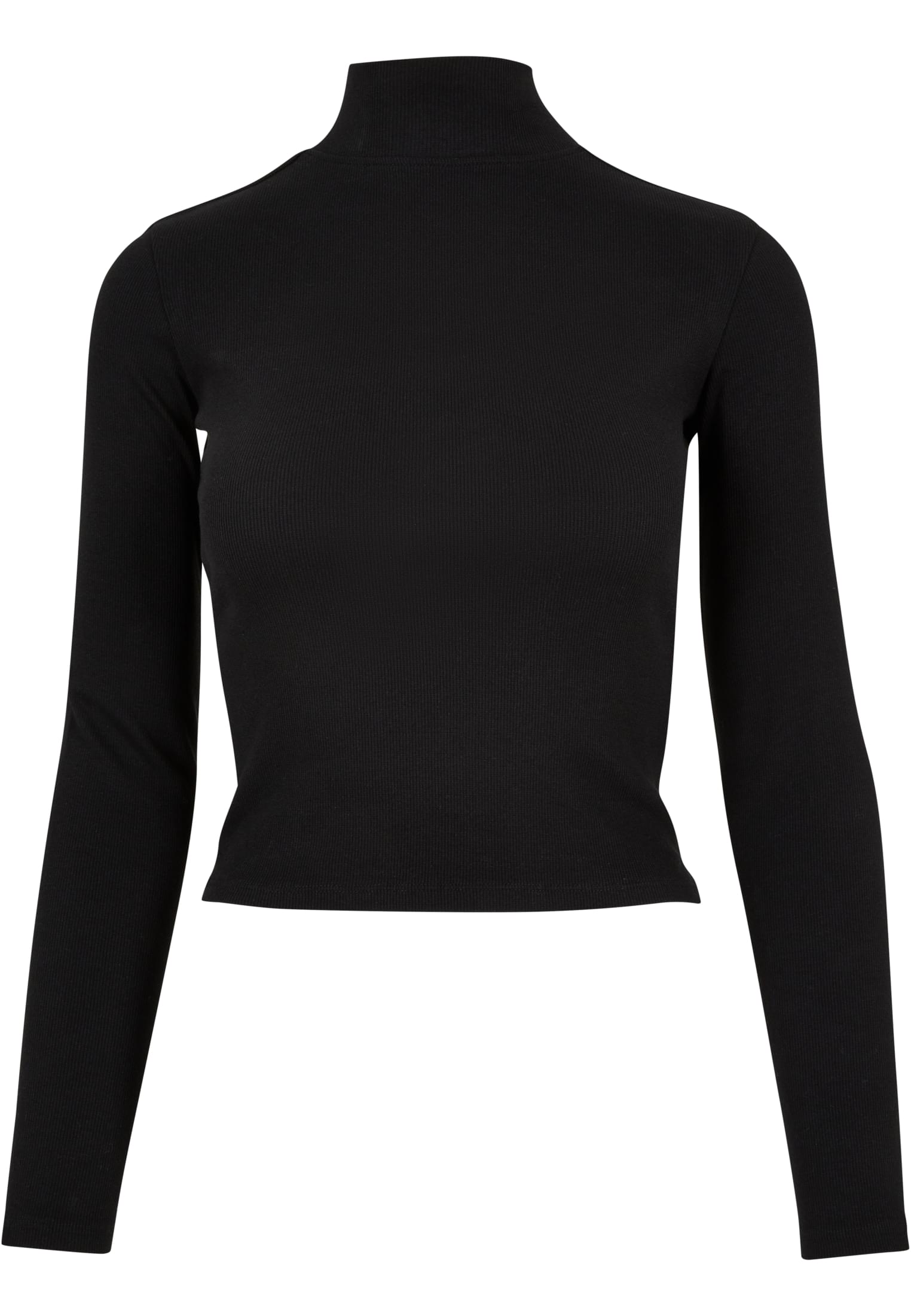 Ladies Rib Back Cut Out Longsleeve | black