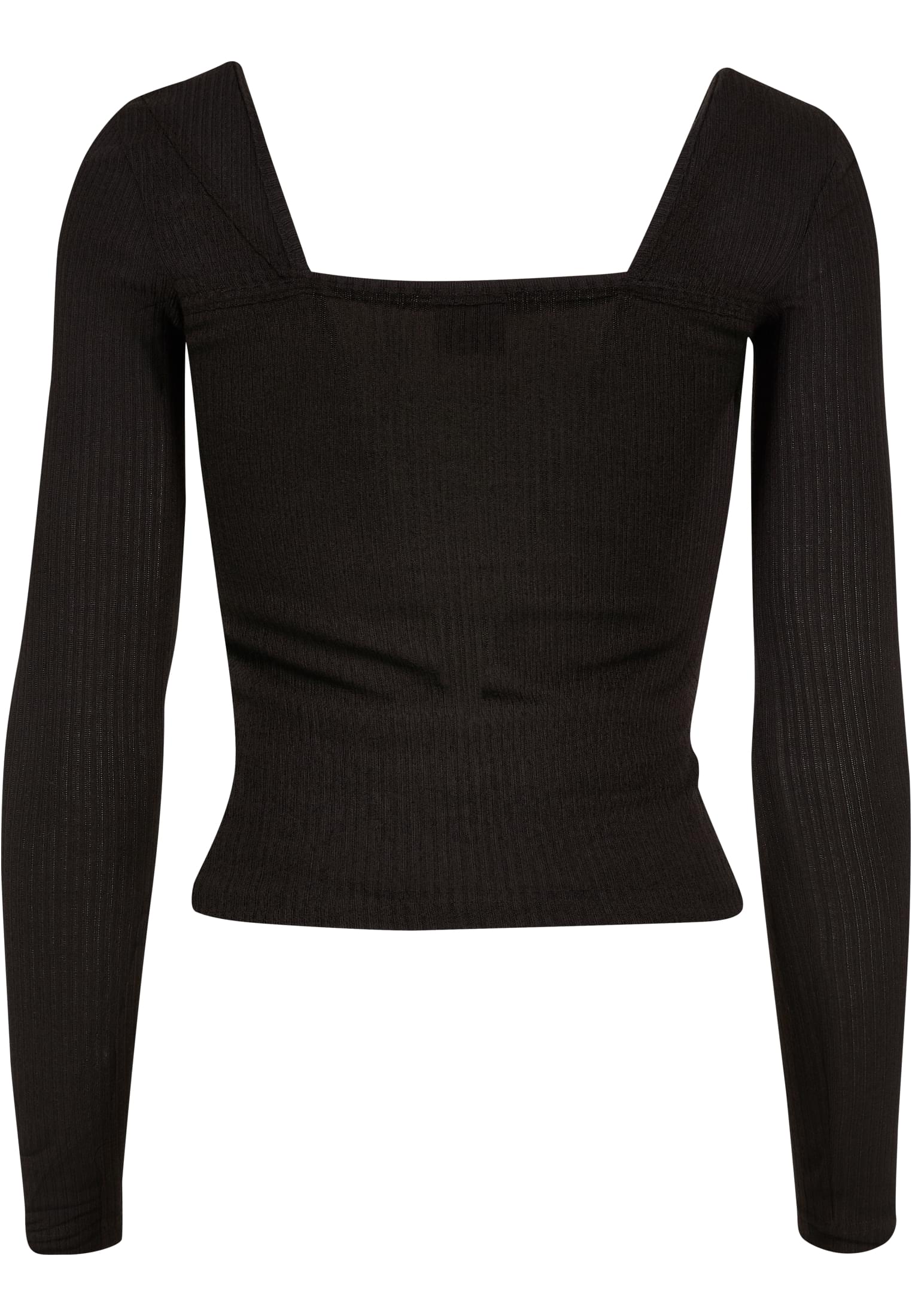 Ladies Rib Squared Neckline Longsleeve | black